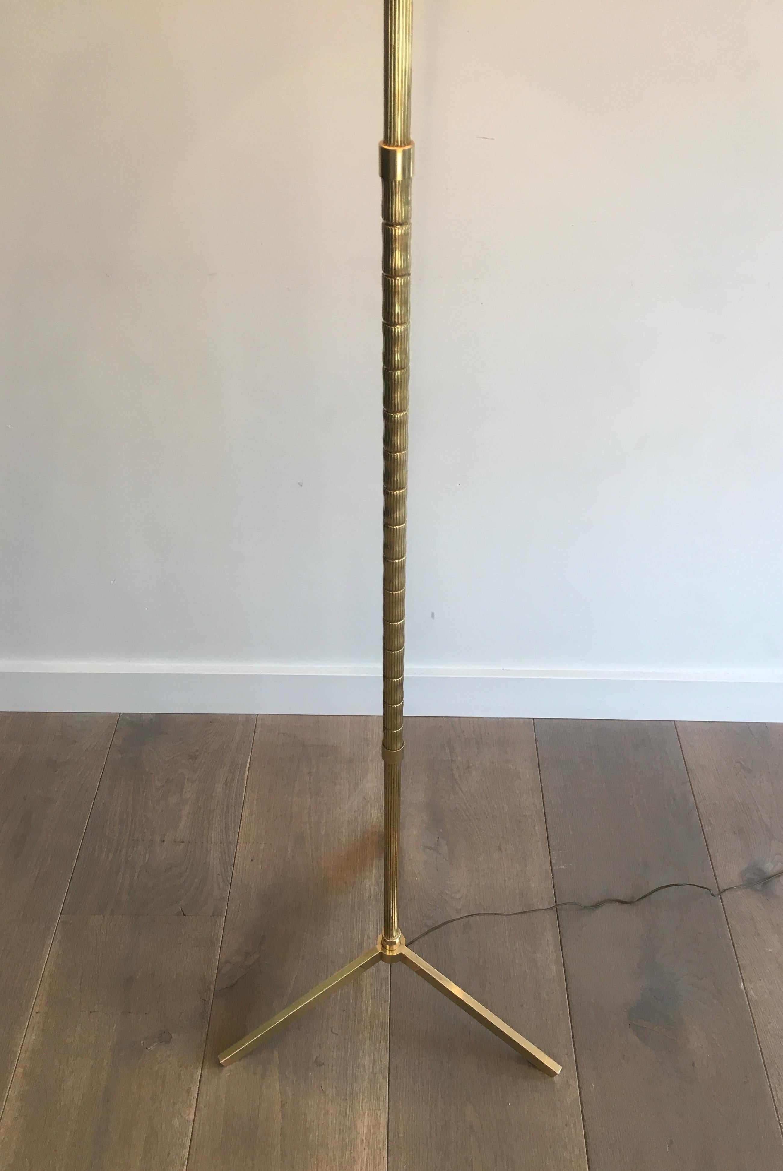 Neoclassical Style Faux-Bamboo Brass Floor Lamp, French, circa 1970 12