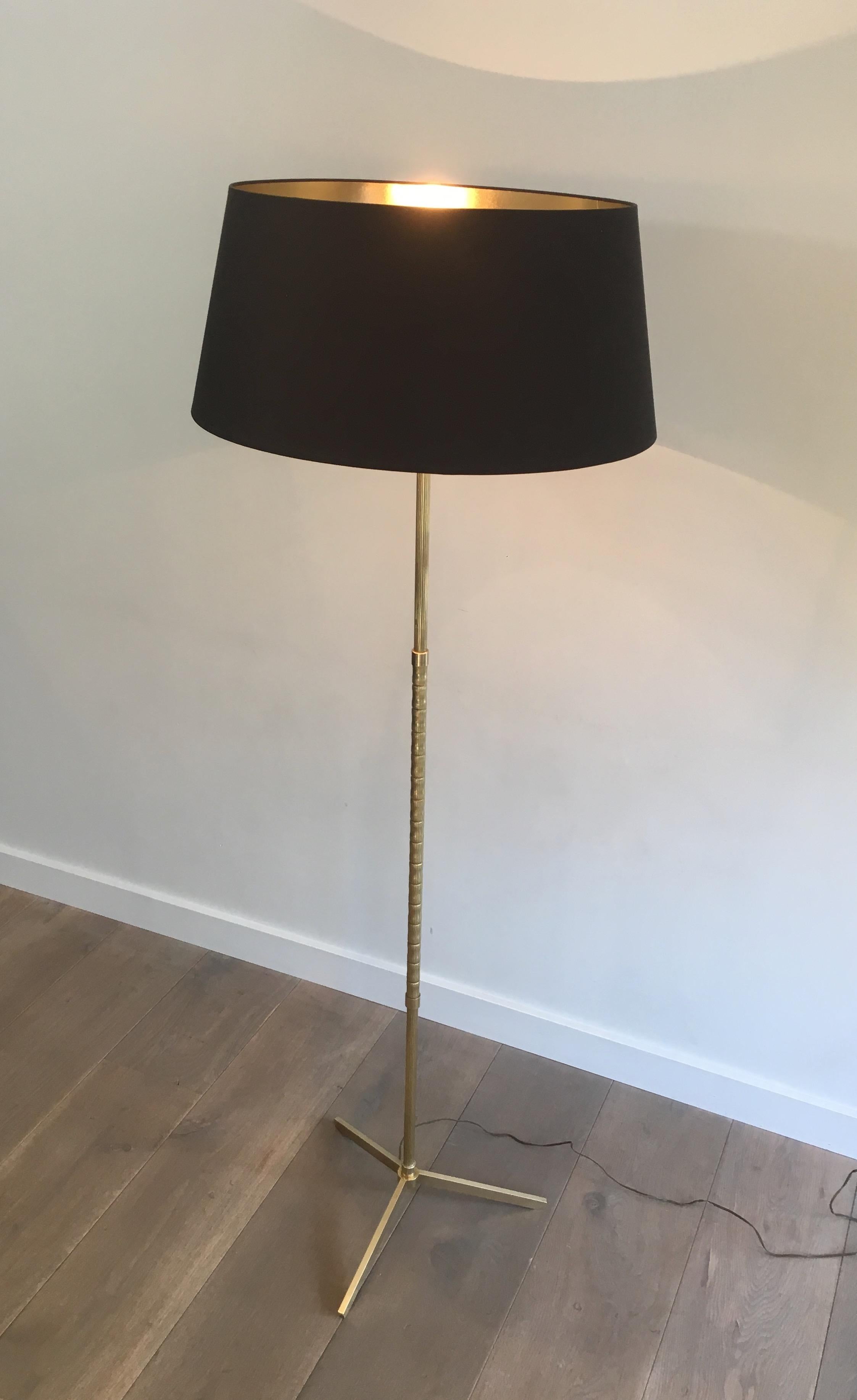 Neoclassical Style Faux-Bamboo Brass Floor Lamp, French, circa 1970 13