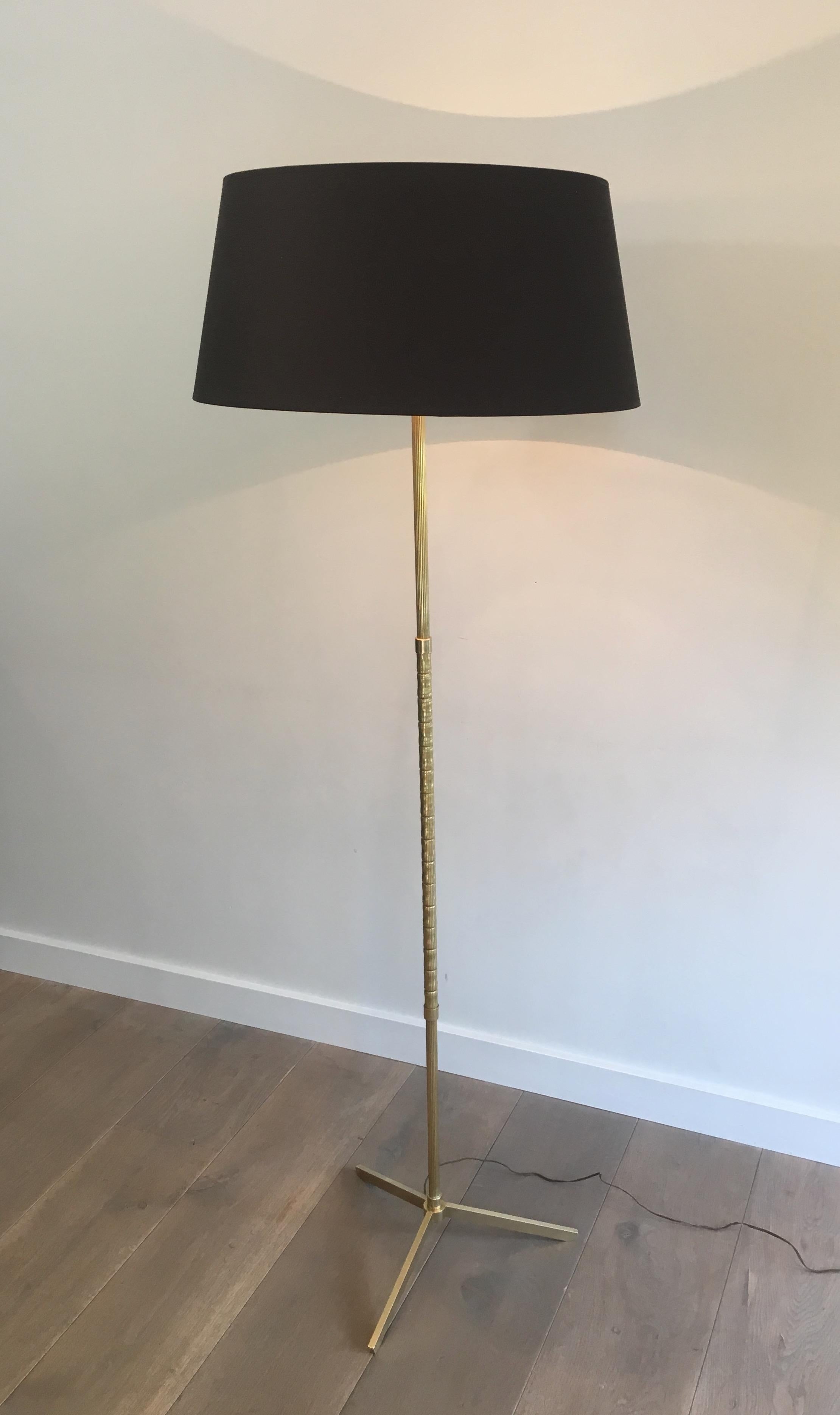 Neoclassical Style Faux-Bamboo Brass Floor Lamp, French, circa 1970 14