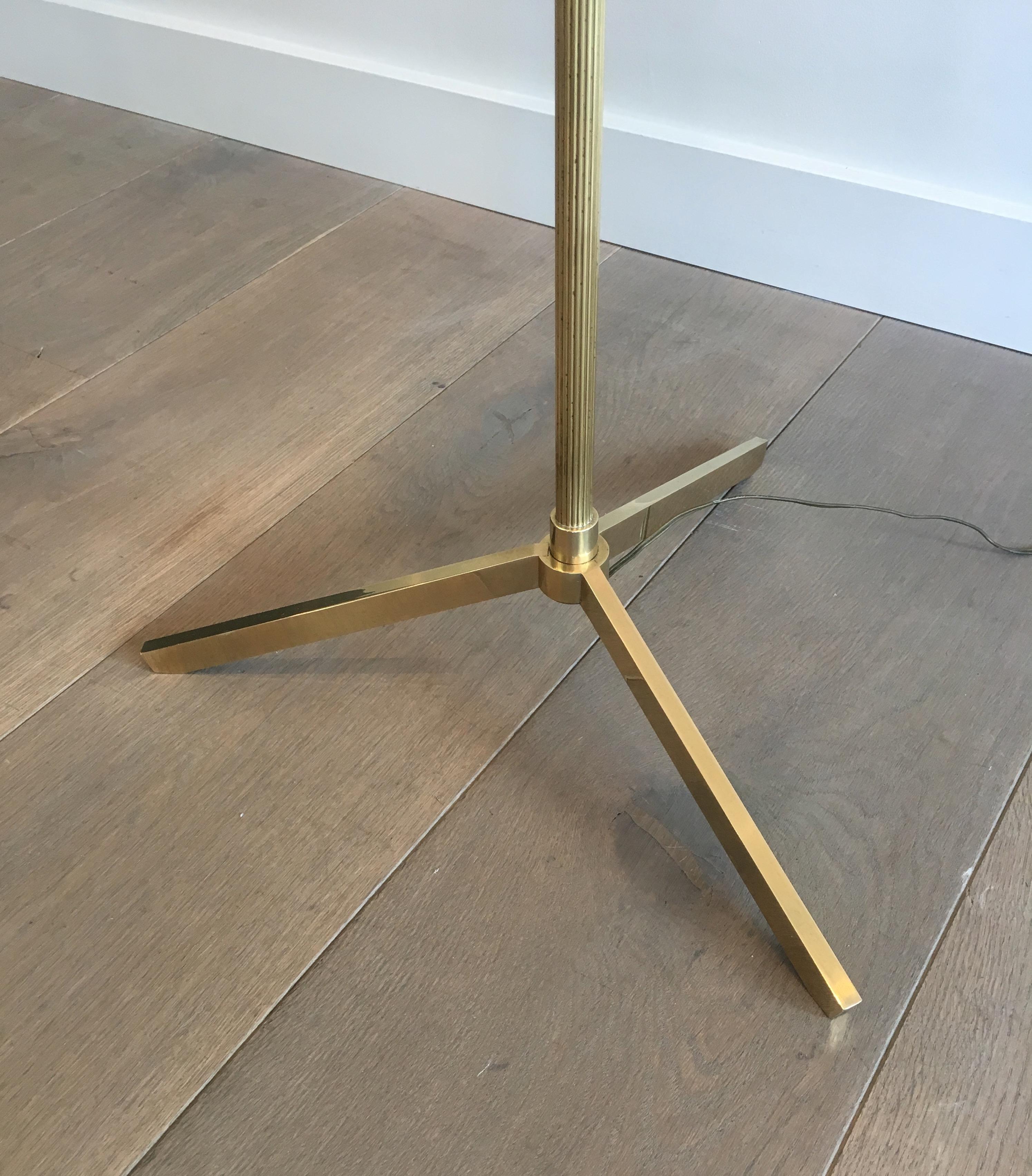 Neoclassical Style Faux-Bamboo Brass Floor Lamp, French, circa 1970 1