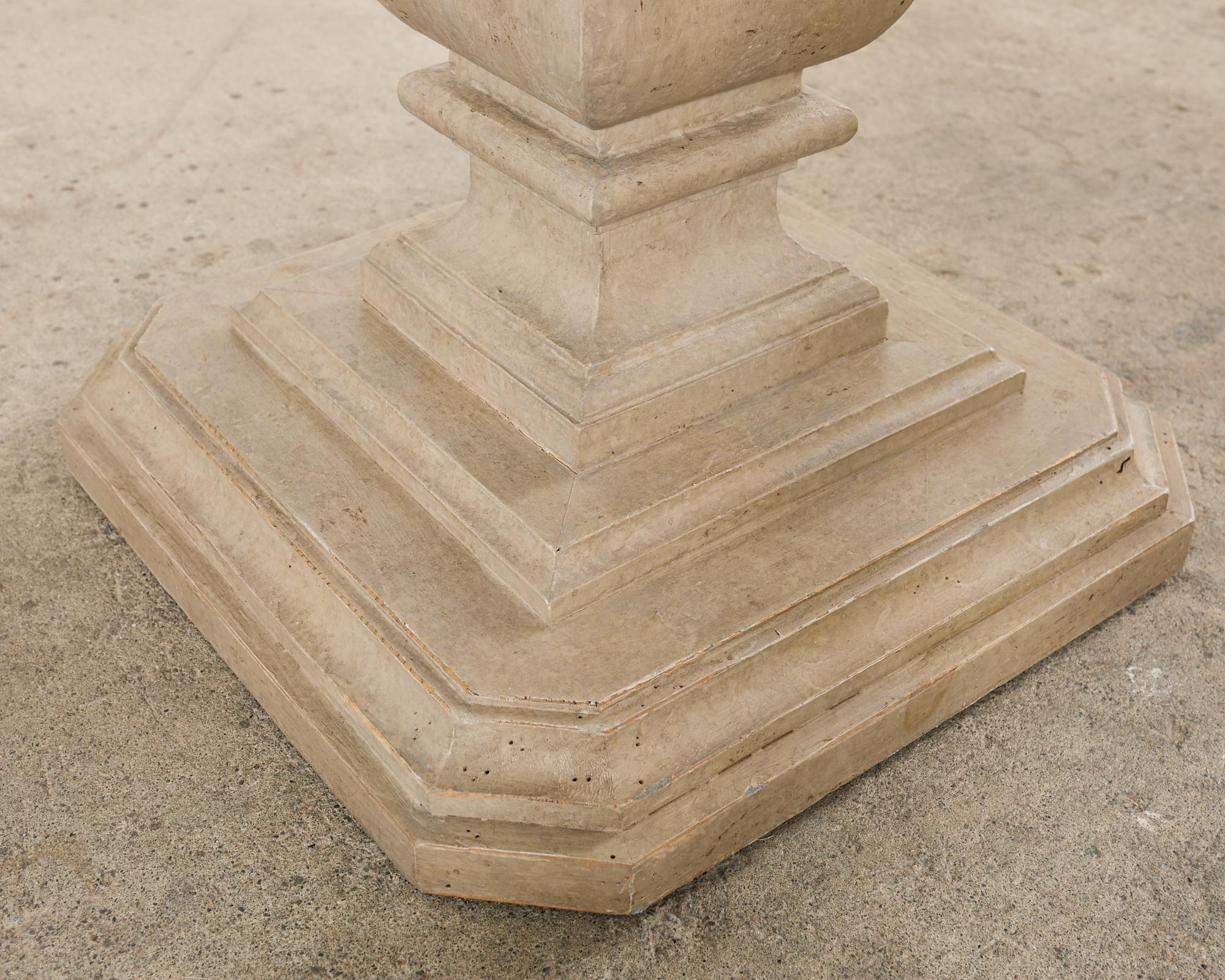 Neoclassical Style Faux Limestone Lacquered Center Table 5