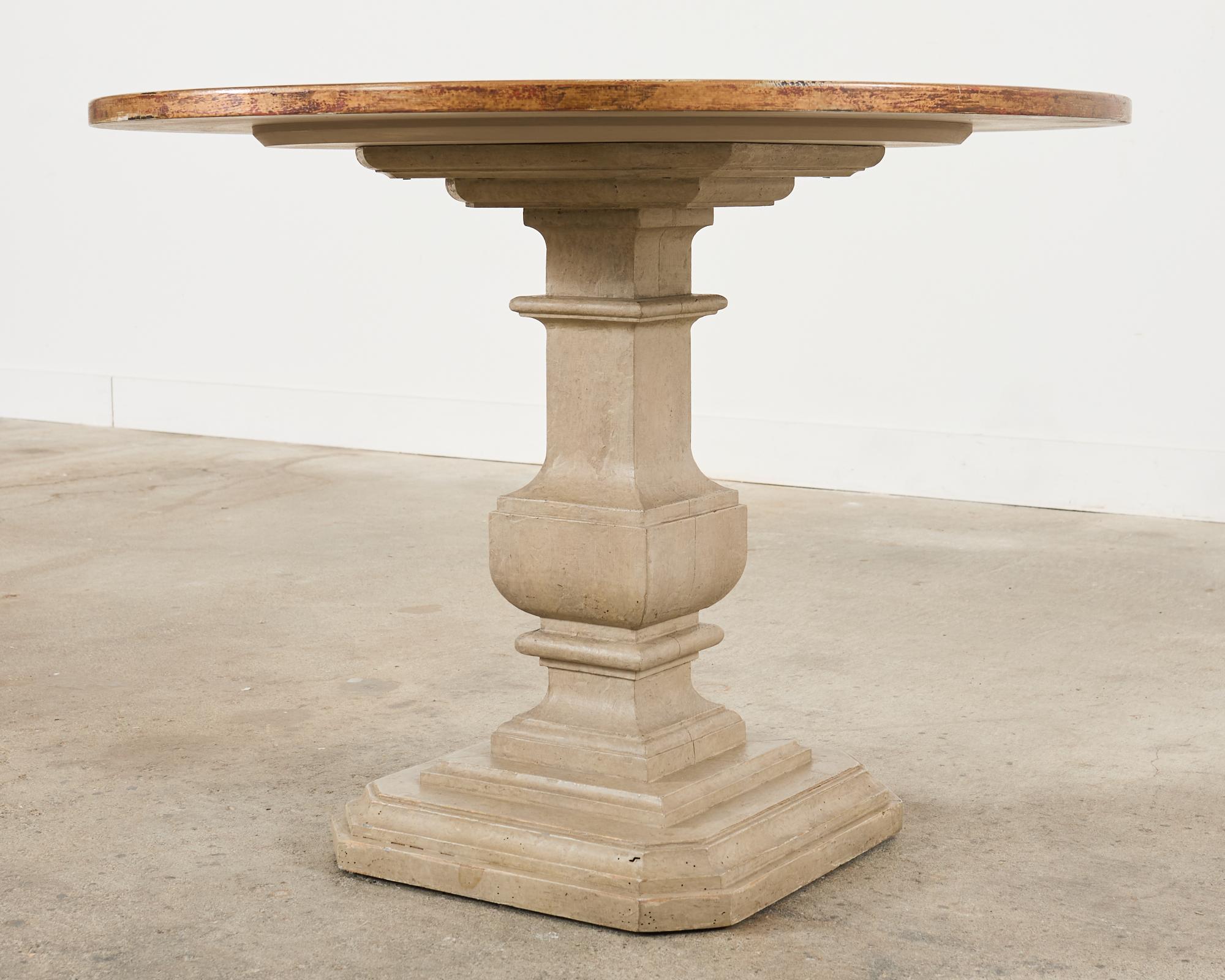 Neoclassical Style Faux Limestone Lacquered Center Table 6