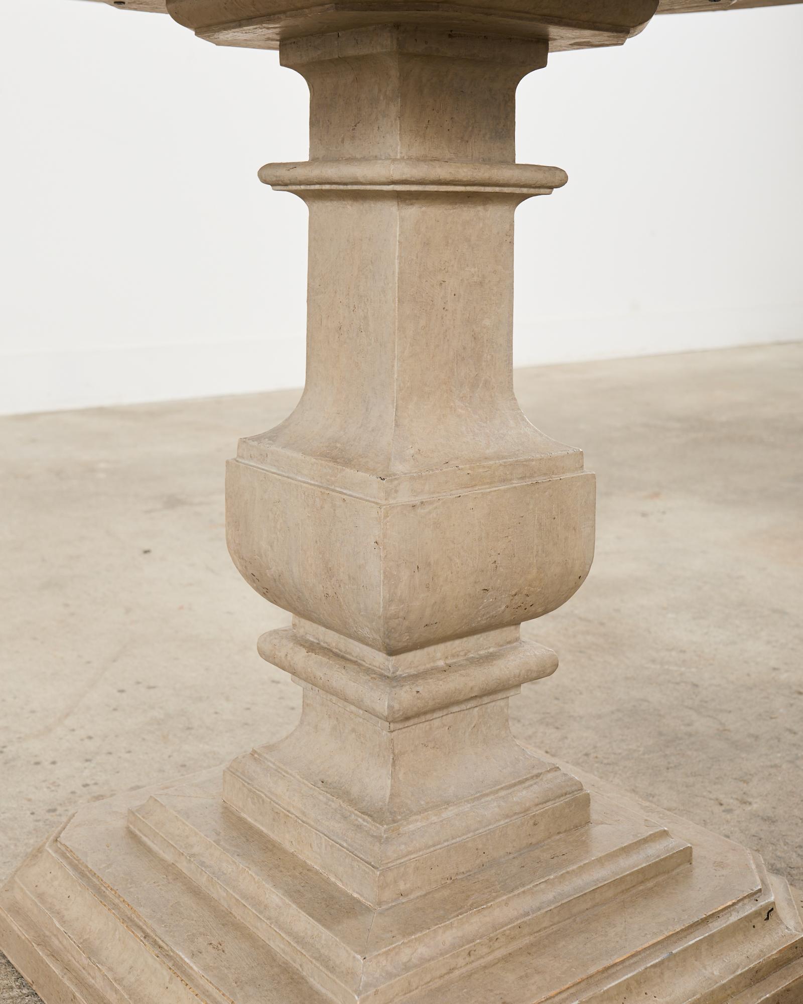 Neoclassical Style Faux Limestone Lacquered Center Table 8