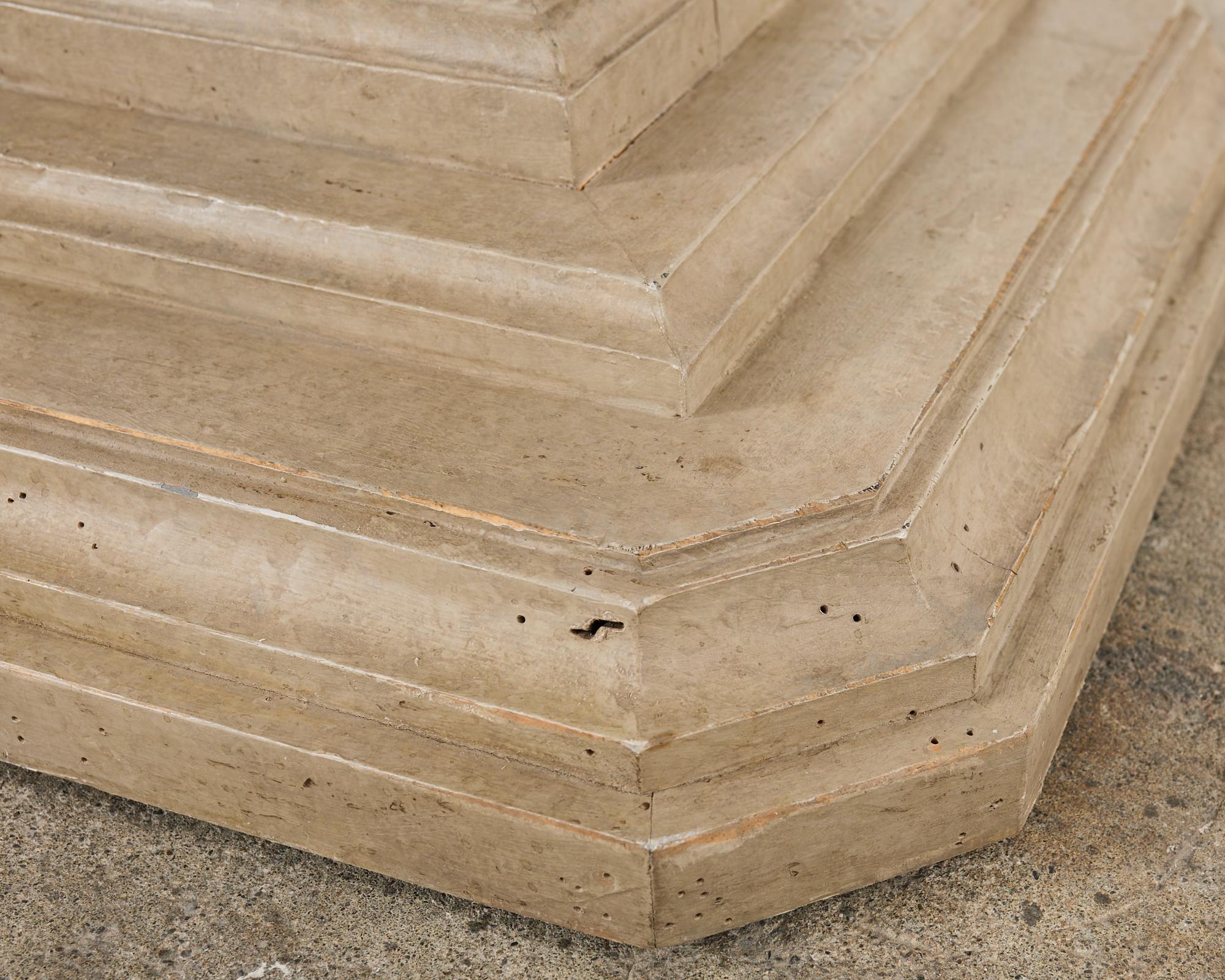 Neoclassical Style Faux Limestone Lacquered Center Table 9