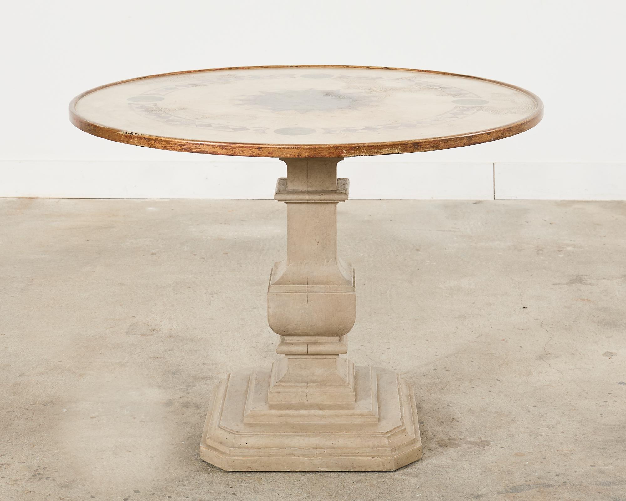 Neoclassical Style Faux Limestone Lacquered Center Table 12