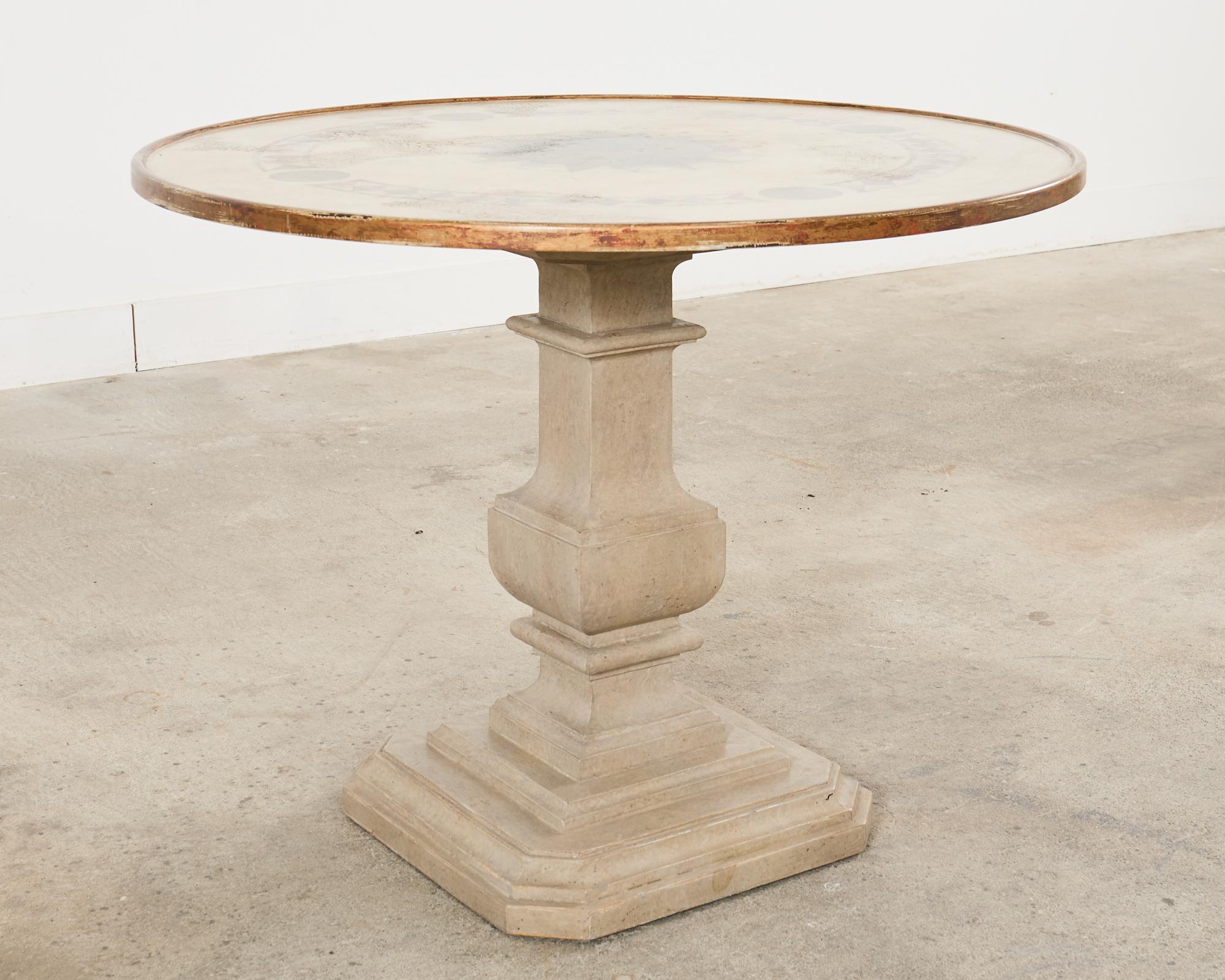 20th Century Neoclassical Style Faux Limestone Lacquered Center Table