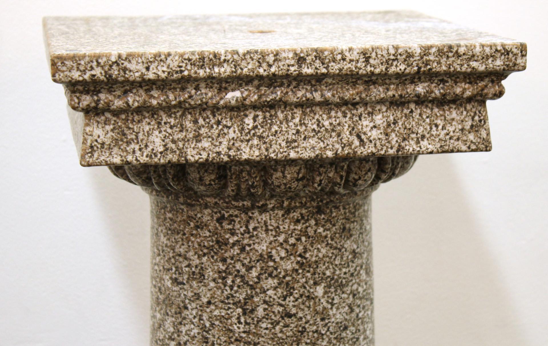 Neoclassical Style Faux-Painted Terracotta Pedestal In Good Condition In Astoria, NY