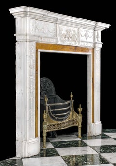 Neoclassical Style Fireplace in Statuary and Sienna Marble