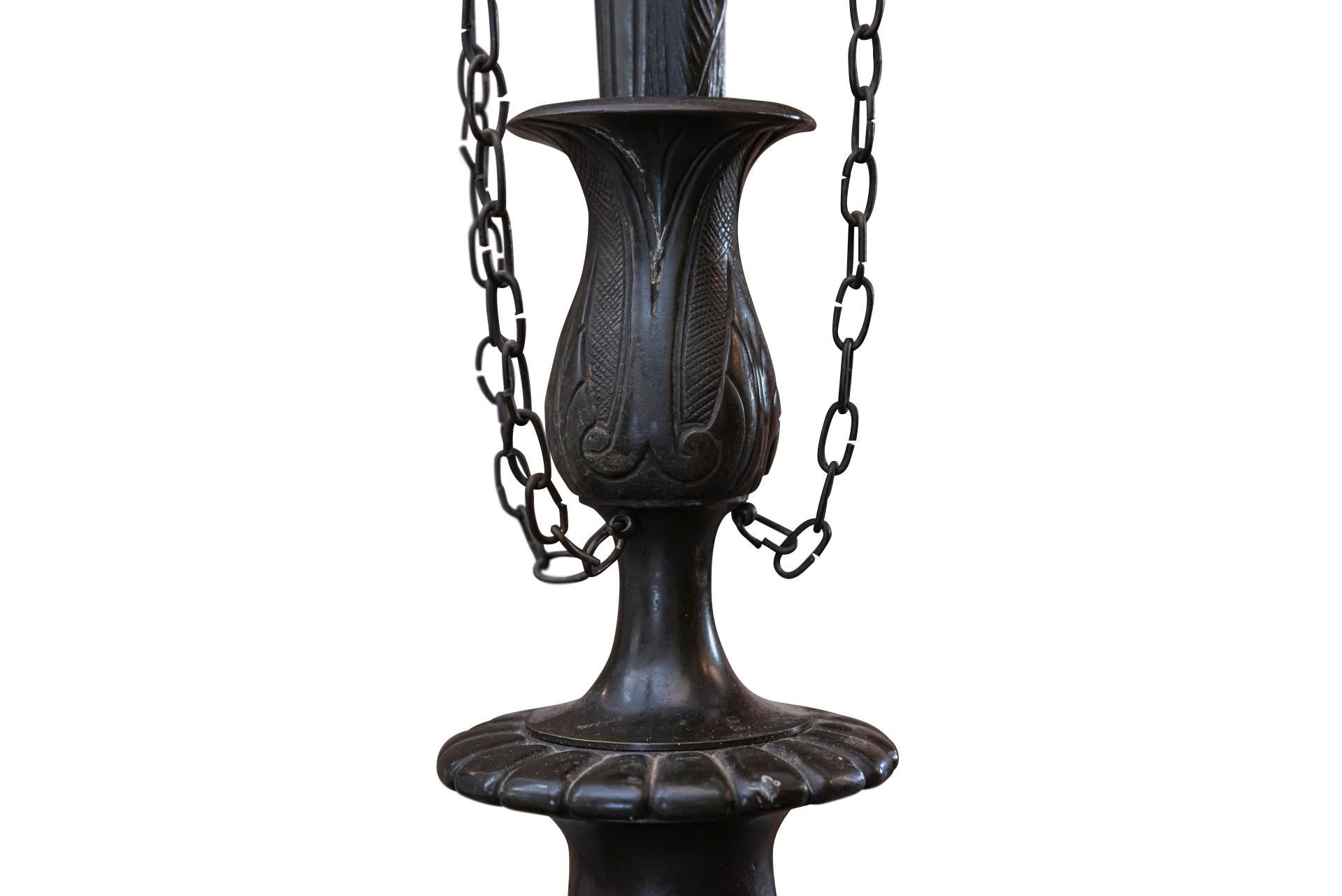 Bronze Neoclassical Style Floor Lamp in the Style of the Antique, circa 1920, France