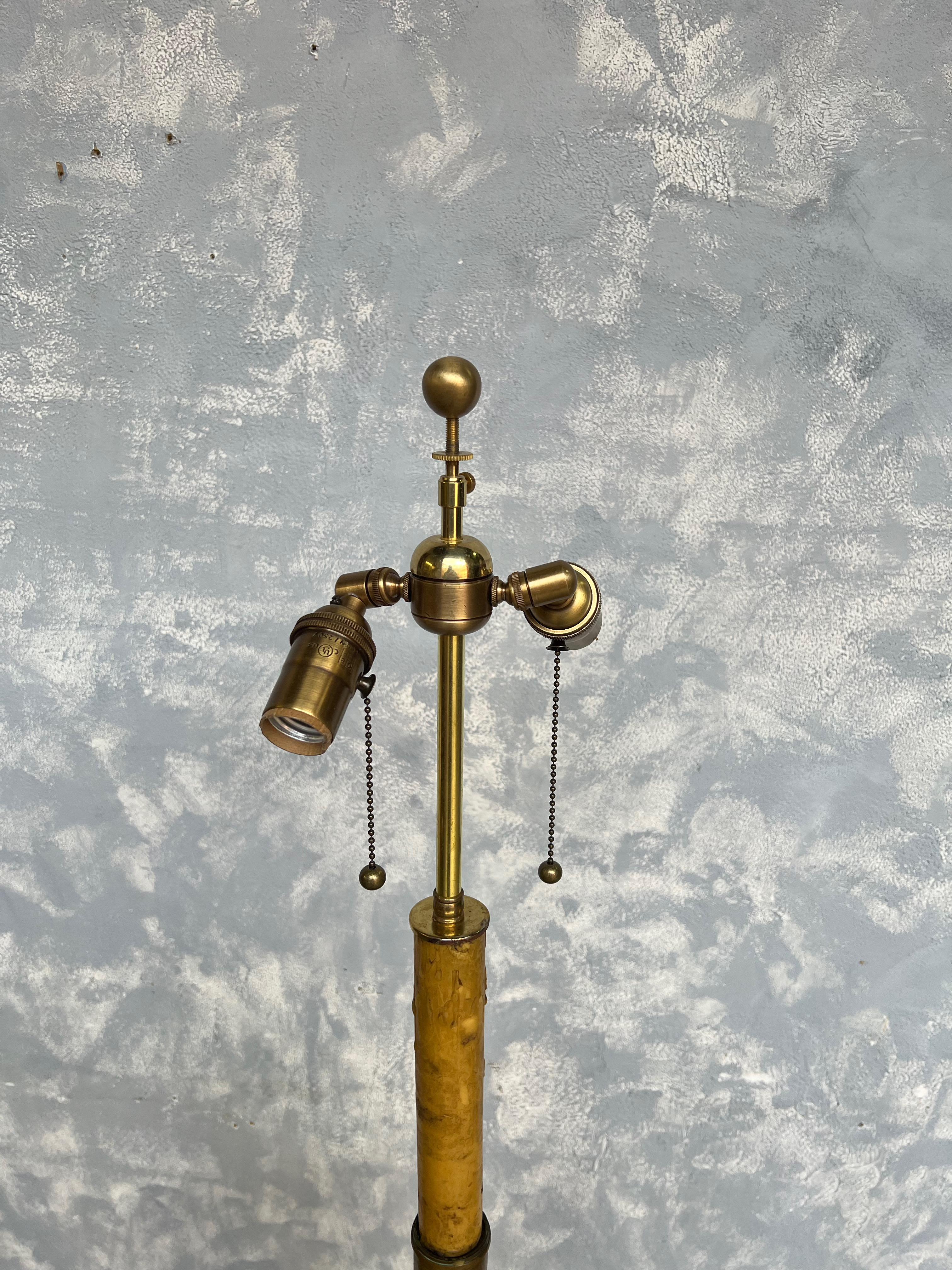 Neoclassical Style French Brass and  Bronze Floor Lamp For Sale 6
