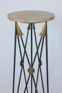 Neoclassical Style French Brass and Iron Pedestal