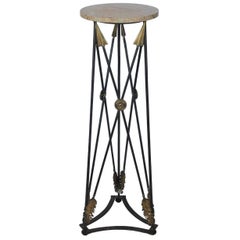 Neoclassical Style French Brass and Iron Pedestal