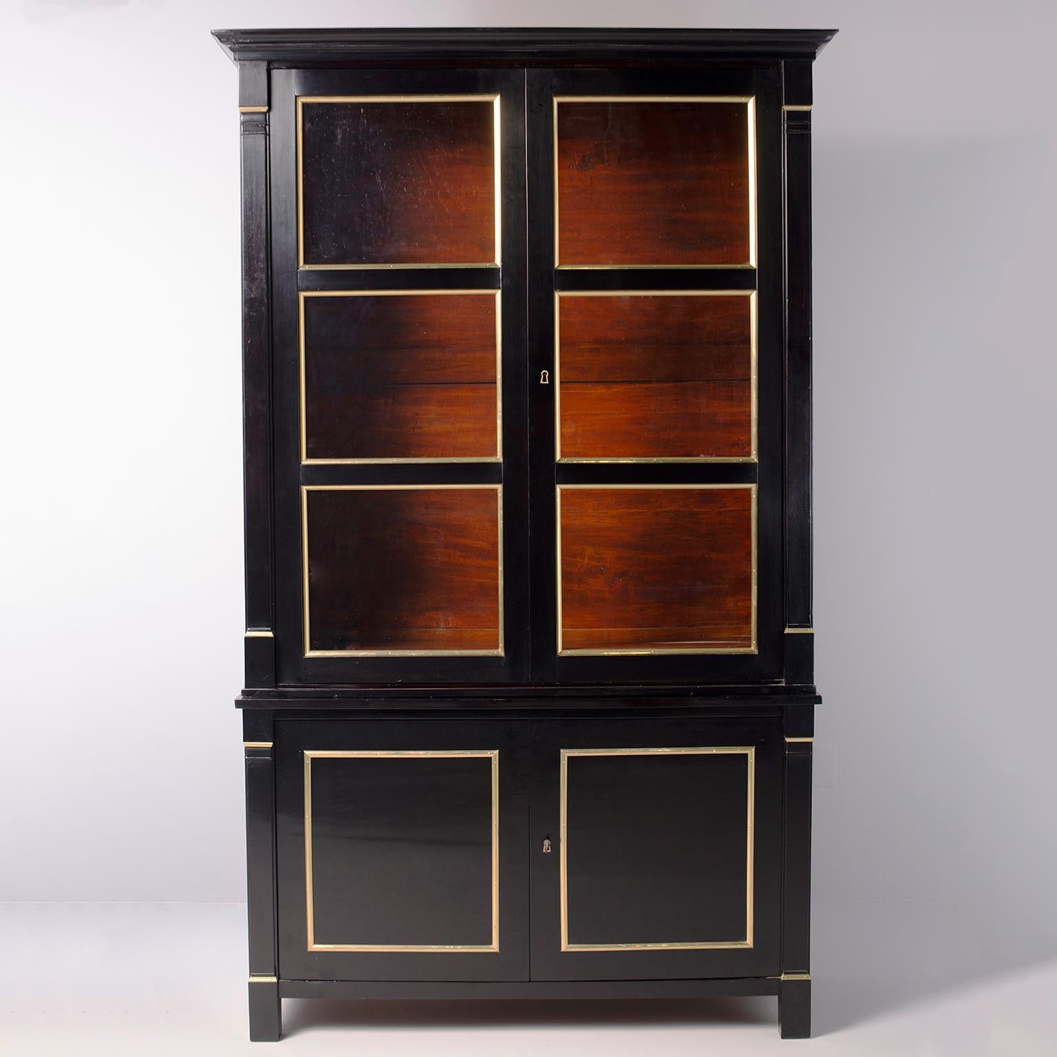 Ebonized Neoclassical Style French Ebonised Bookcase