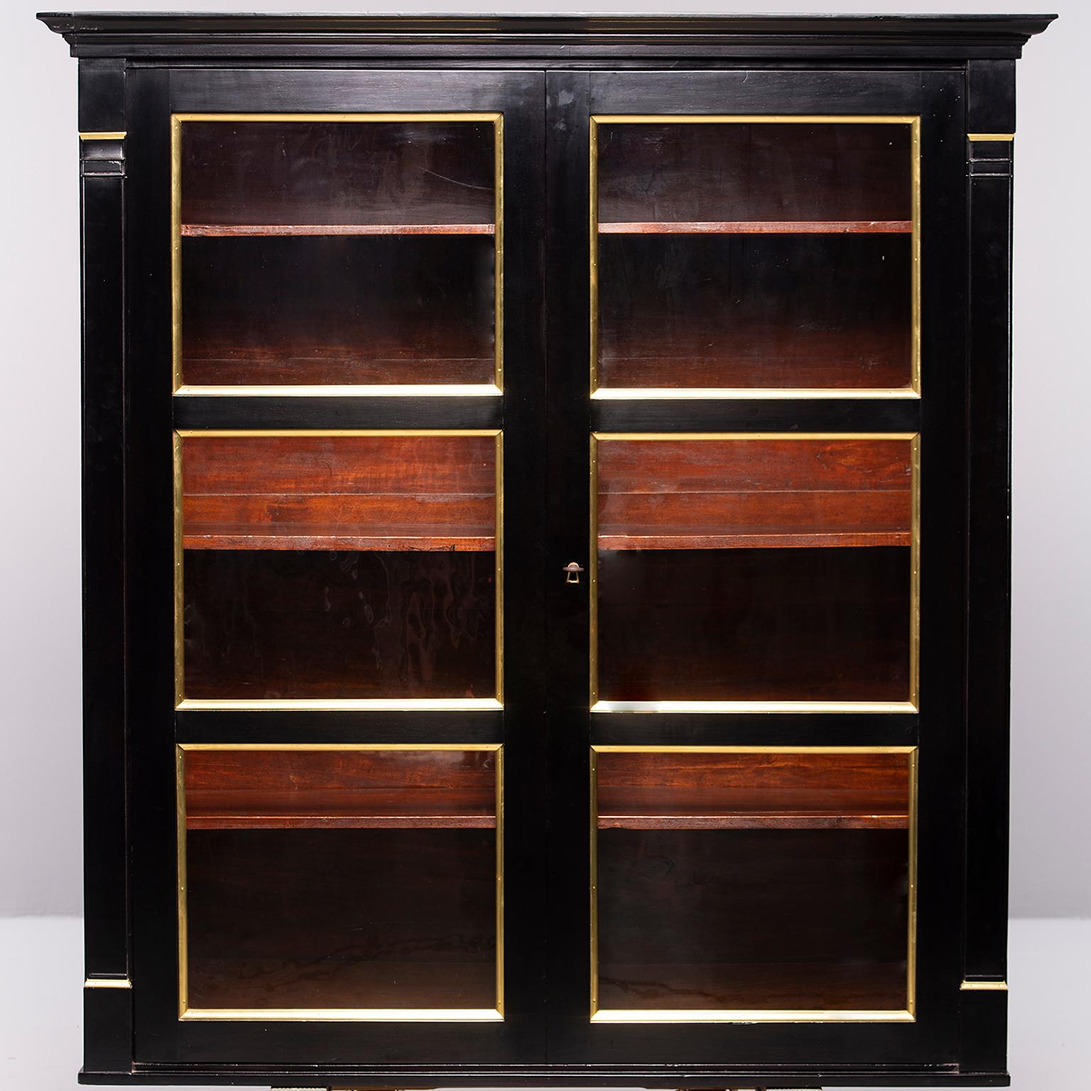 Neoclassical Style French Ebonised Bookcase 1