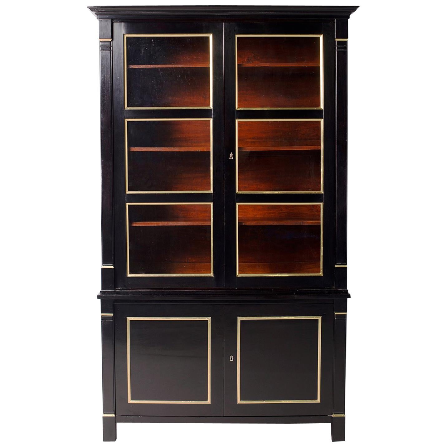 Neoclassical Style French Ebonised Bookcase