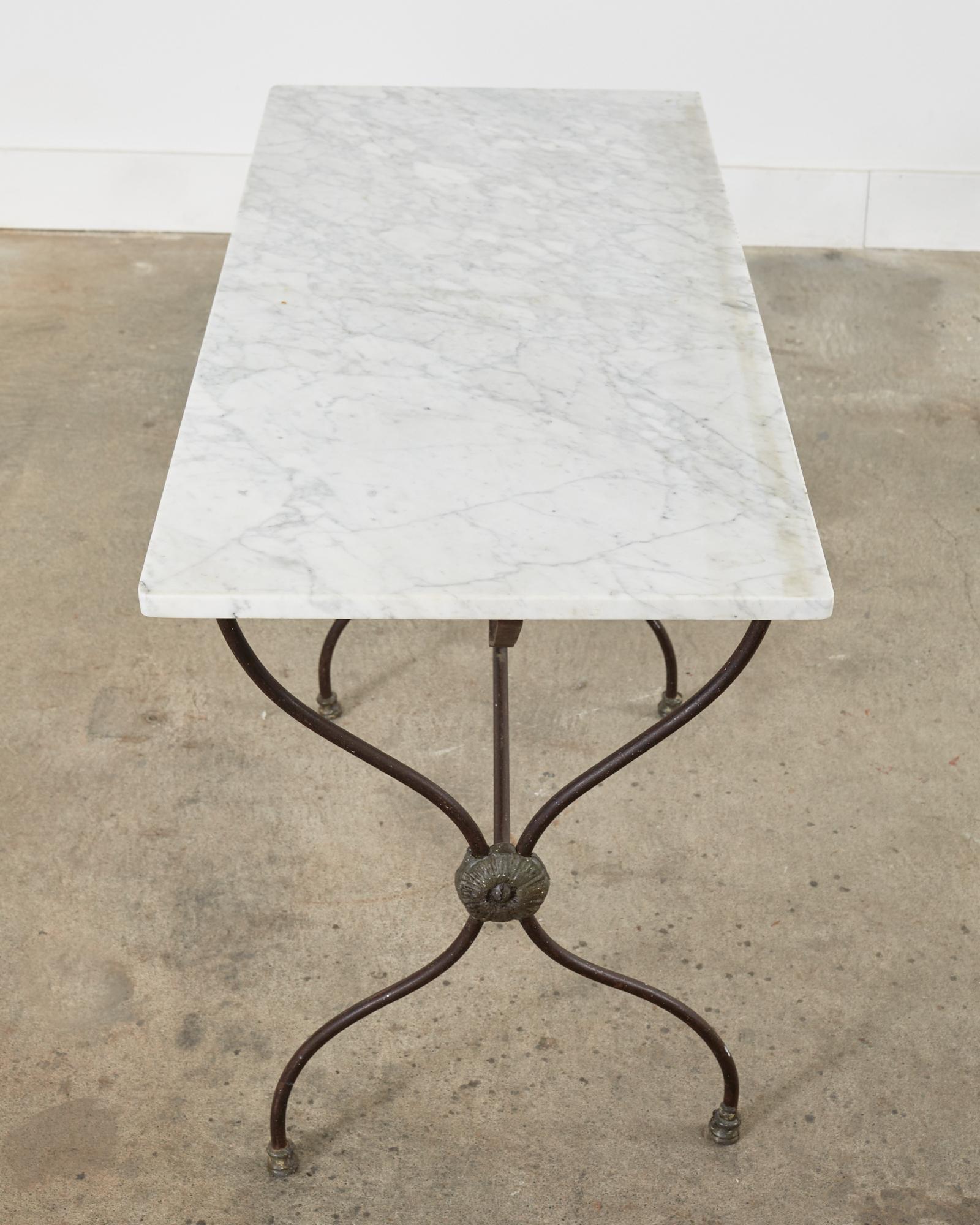 Neoclassical Style French Marble Top Bistro Dining Table or Console 6