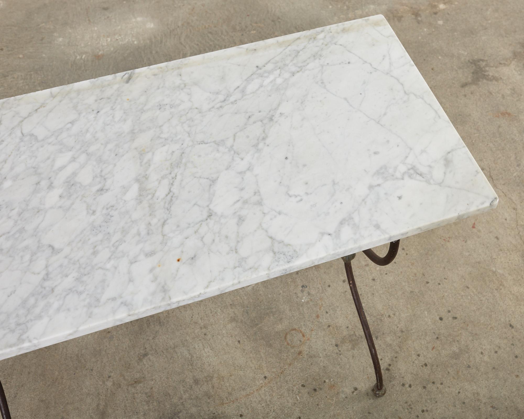 Neoclassical Style French Marble Top Bistro Dining Table or Console 2