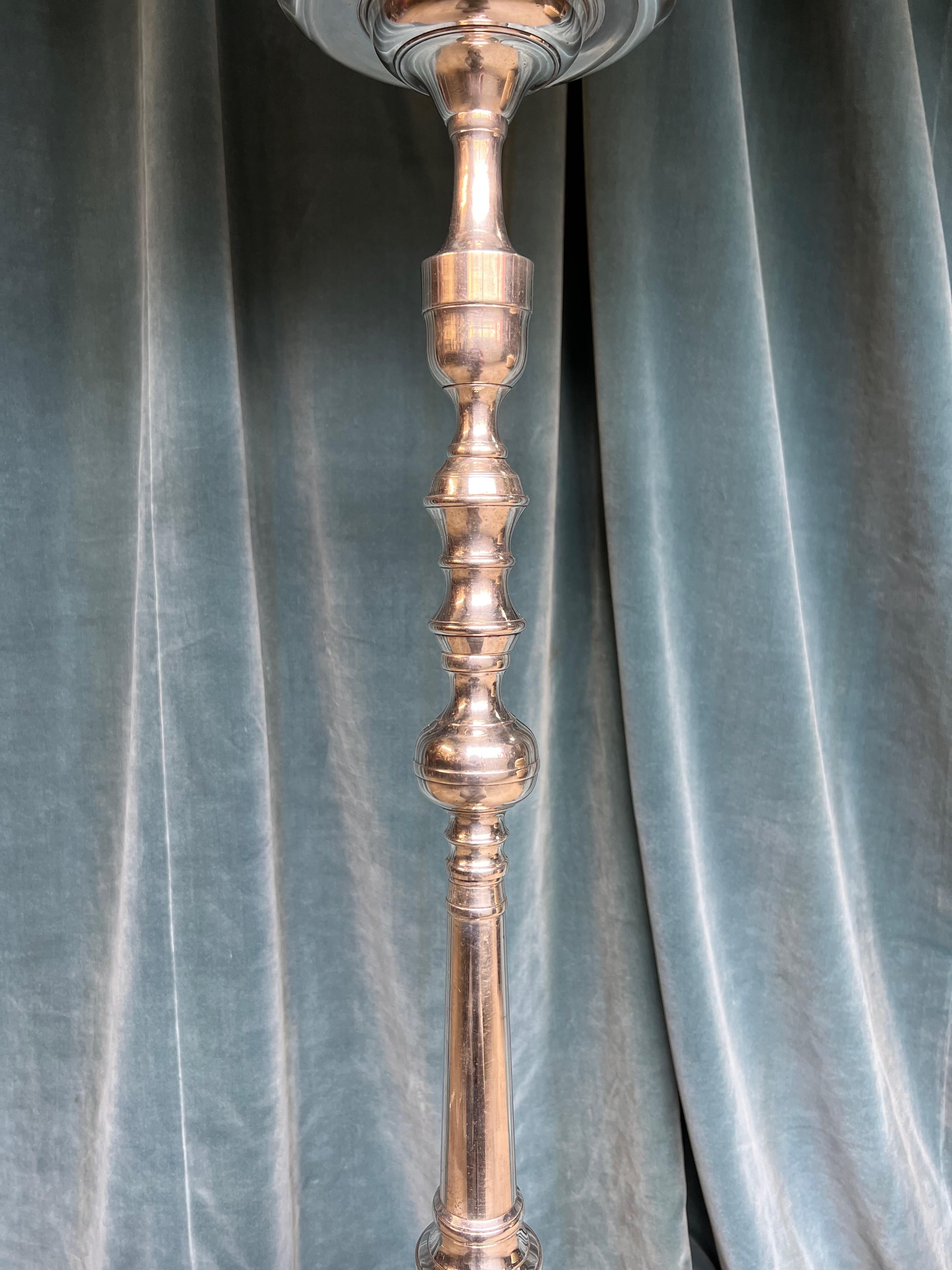 Neoclassical Style French Silvered Bronze Floor Lamp For Sale 6