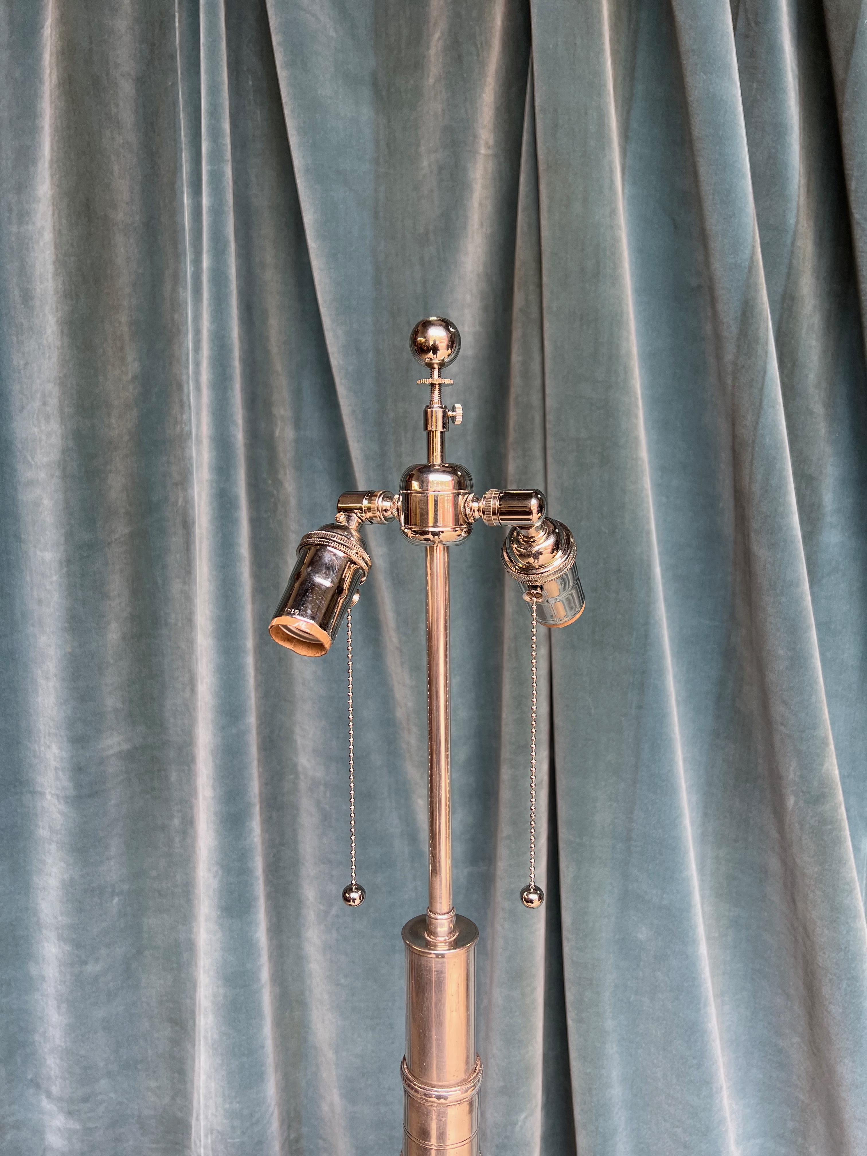 Neoclassical Style French Silvered Bronze Floor Lamp For Sale 9