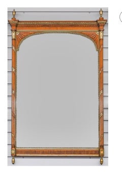 Neoclassical Style Fruitwood and Parcel Gilt Frame Ornamental Mirror