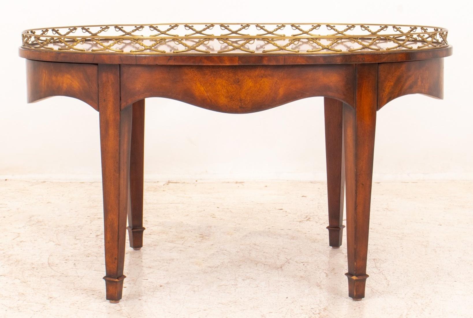 Bronze Neoclassical Style Galleried Oval Low Table For Sale