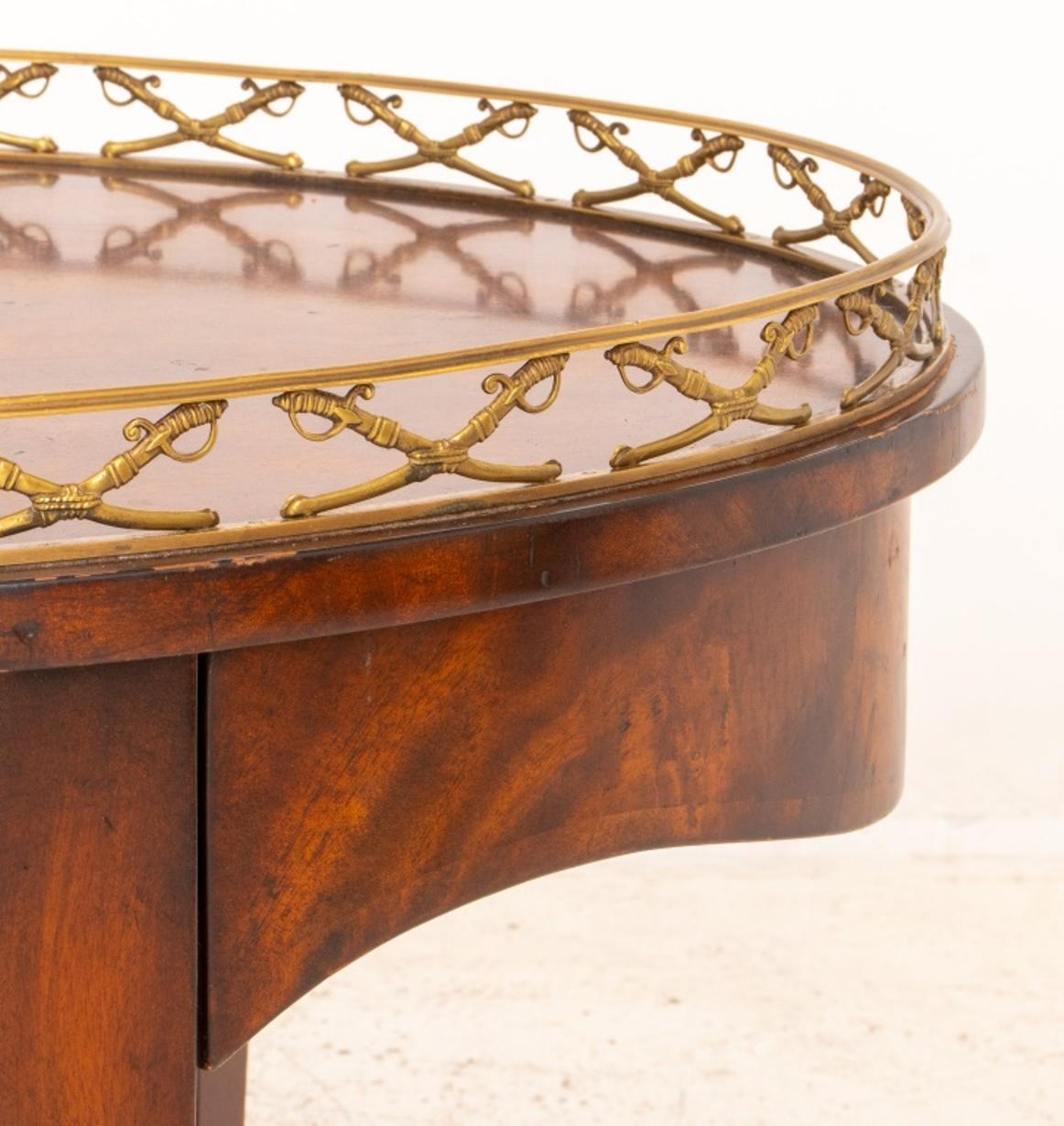 Neoclassical Style Galleried Oval Low Table For Sale 1