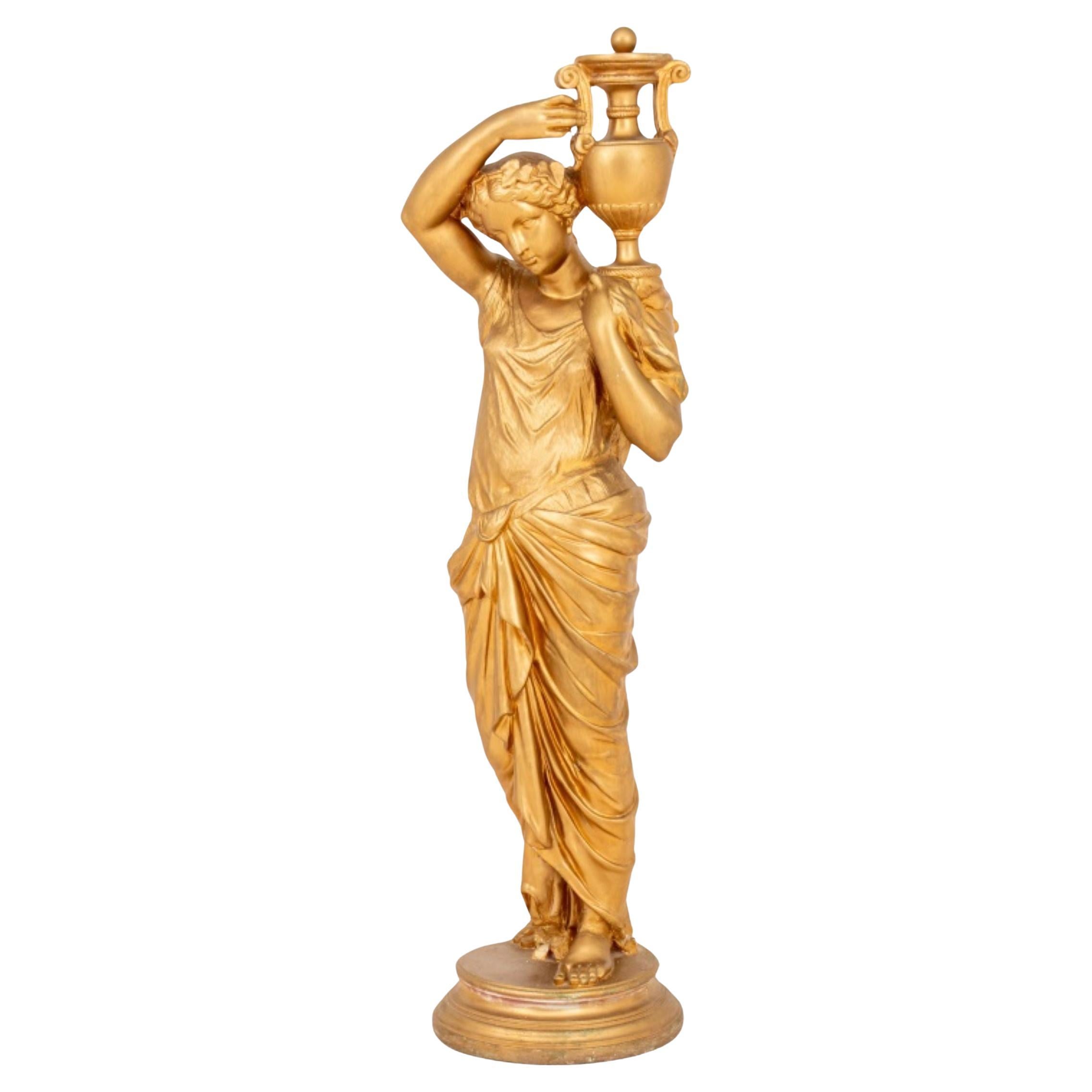 Figura femminile dorata in stile neoclassico in vendita