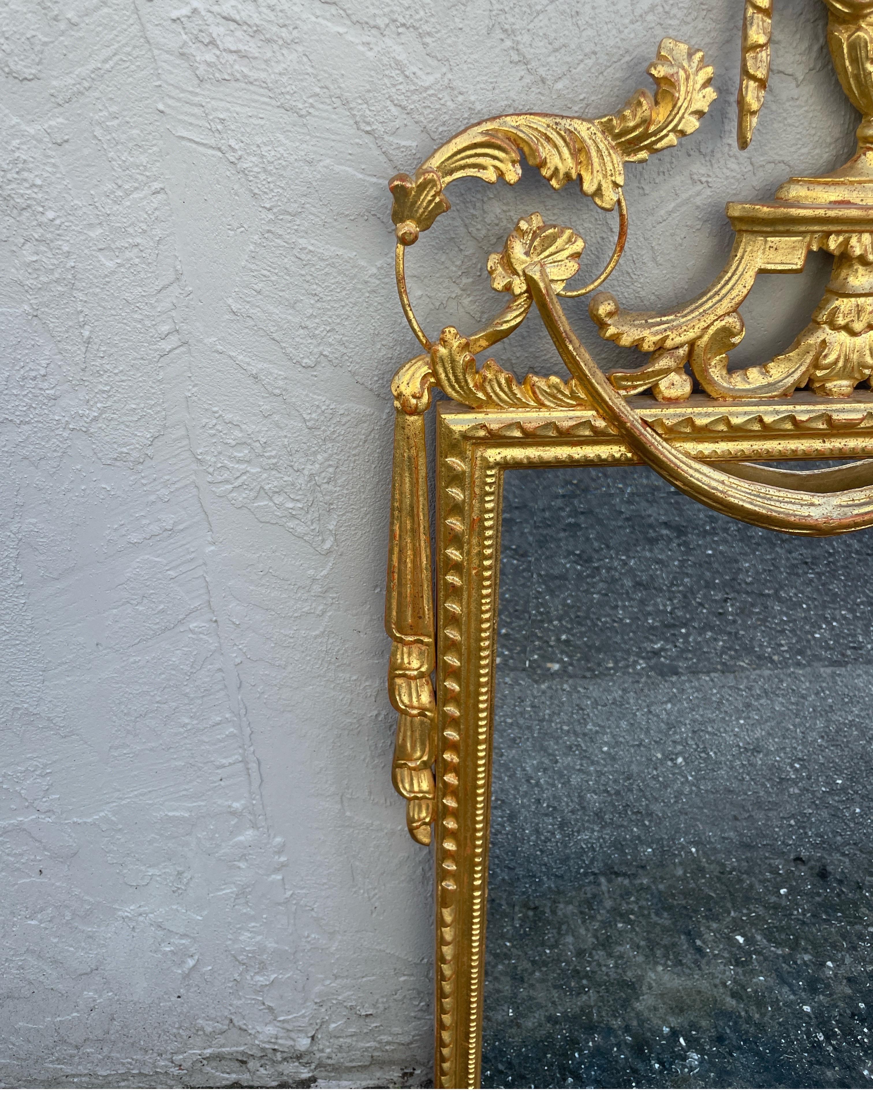 Italian Neoclassical Style Gilded Mirror by La Barge For Sale