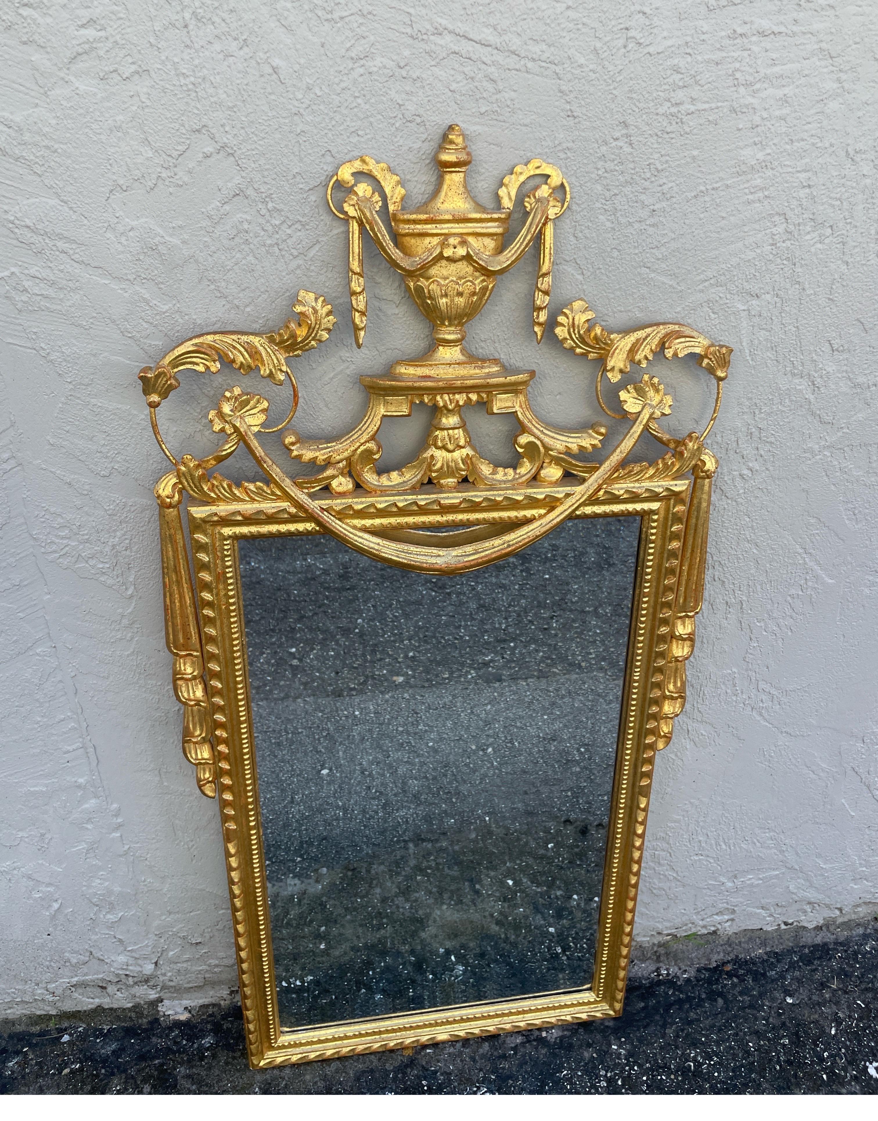 Giltwood Neoclassical Style Gilded Mirror by La Barge For Sale