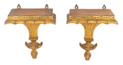 Neoclassical Style Gilded Wall Brackets, Pair
