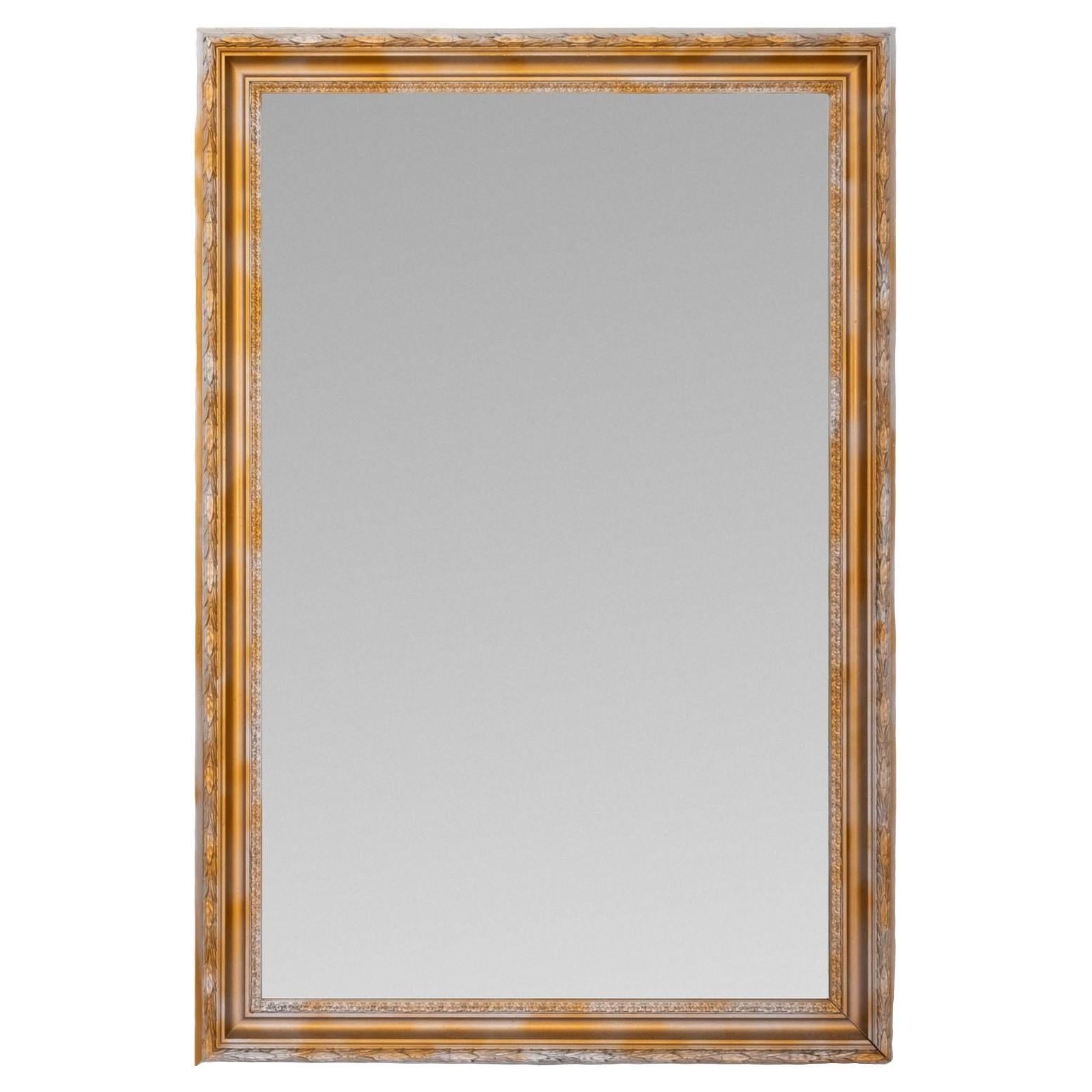 Neoclassical Style Gilt and Silvered Washed Mirror en vente