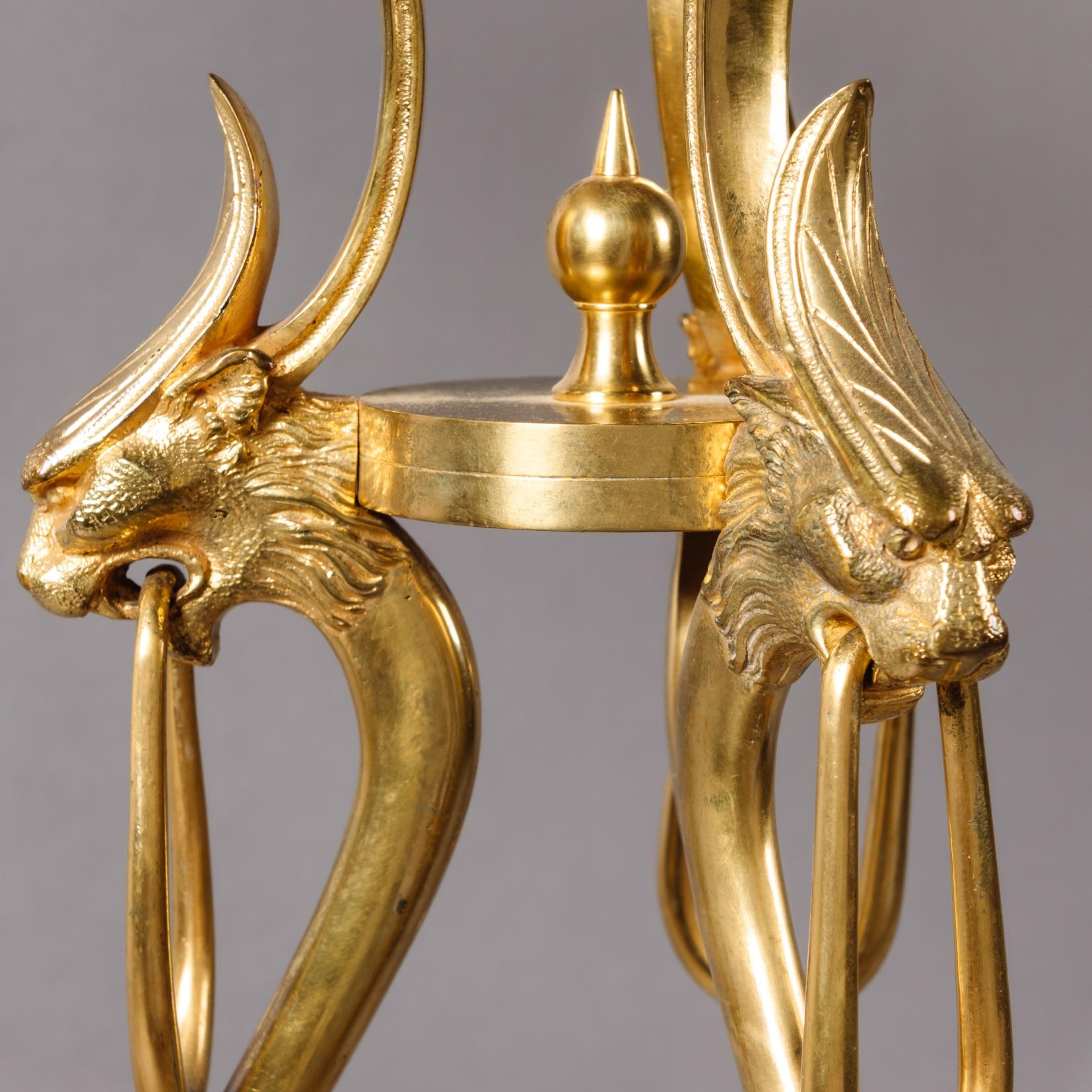 Guéridon de style néoclassique en bronze doré attribué à Ferdinand Barbedienne Bon état - En vente à Brighton, West Sussex