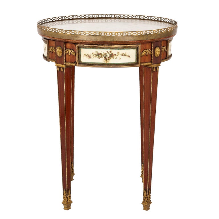 Neoclassical Style Gilt Bronze Mounted Wooden Side Table For Sale