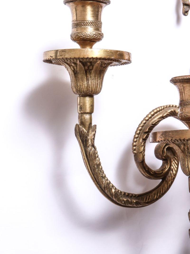 Neoclassical Style Gilt Bronze Sconces, Pair 2