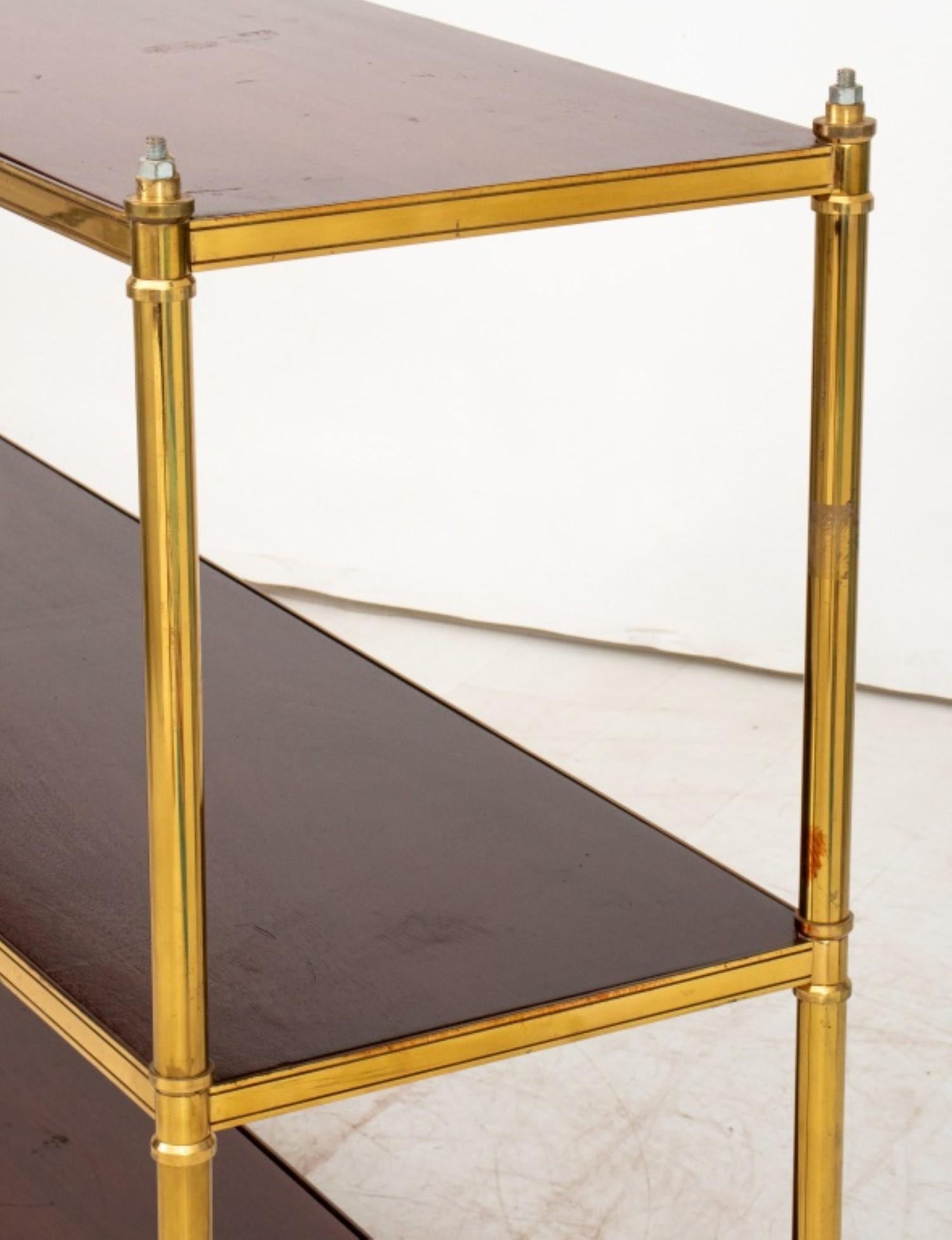 Neoclassical Style Gilt Metal Console Etagere In Good Condition For Sale In New York, NY