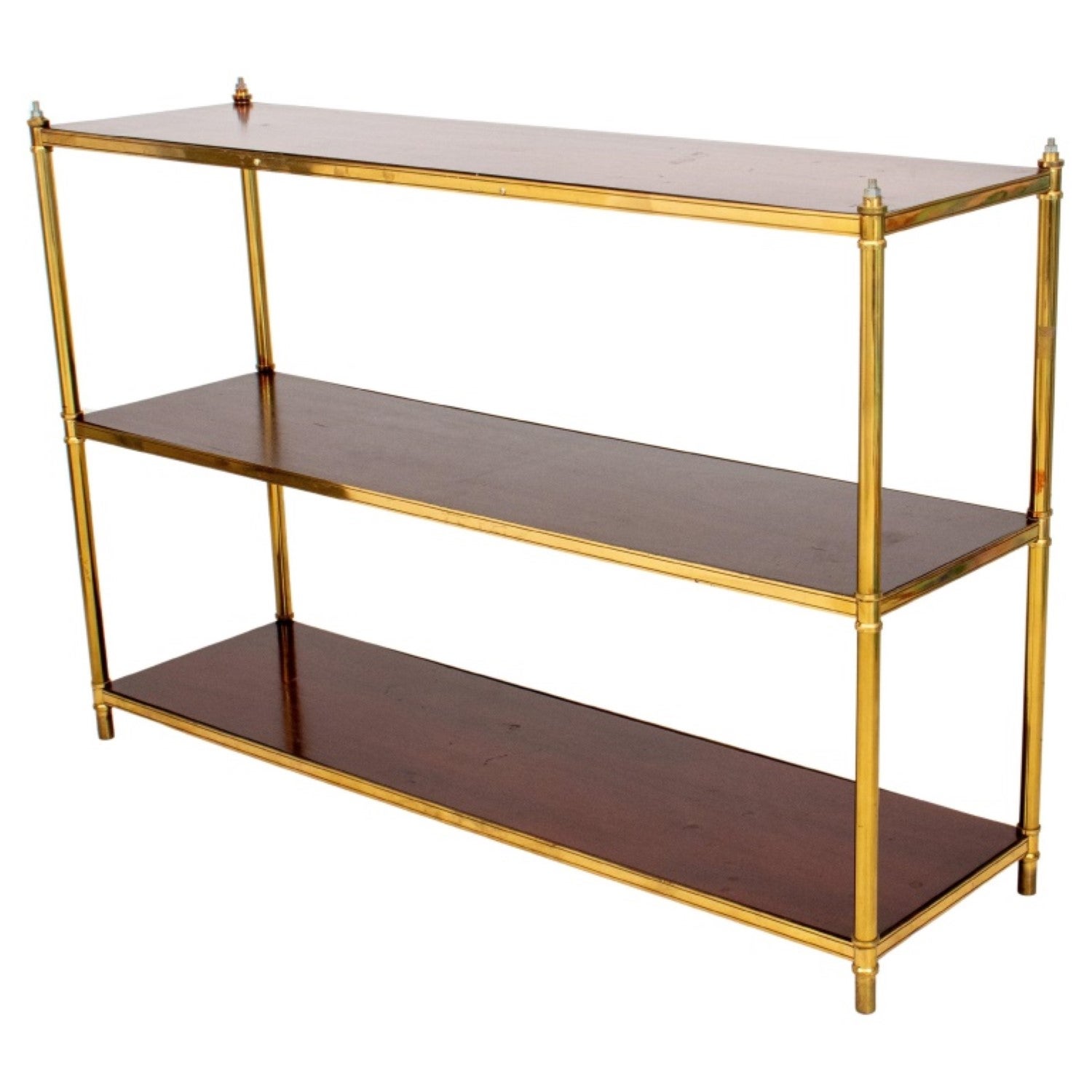 Neoclassical Style Gilt Metal Console Etagere For Sale