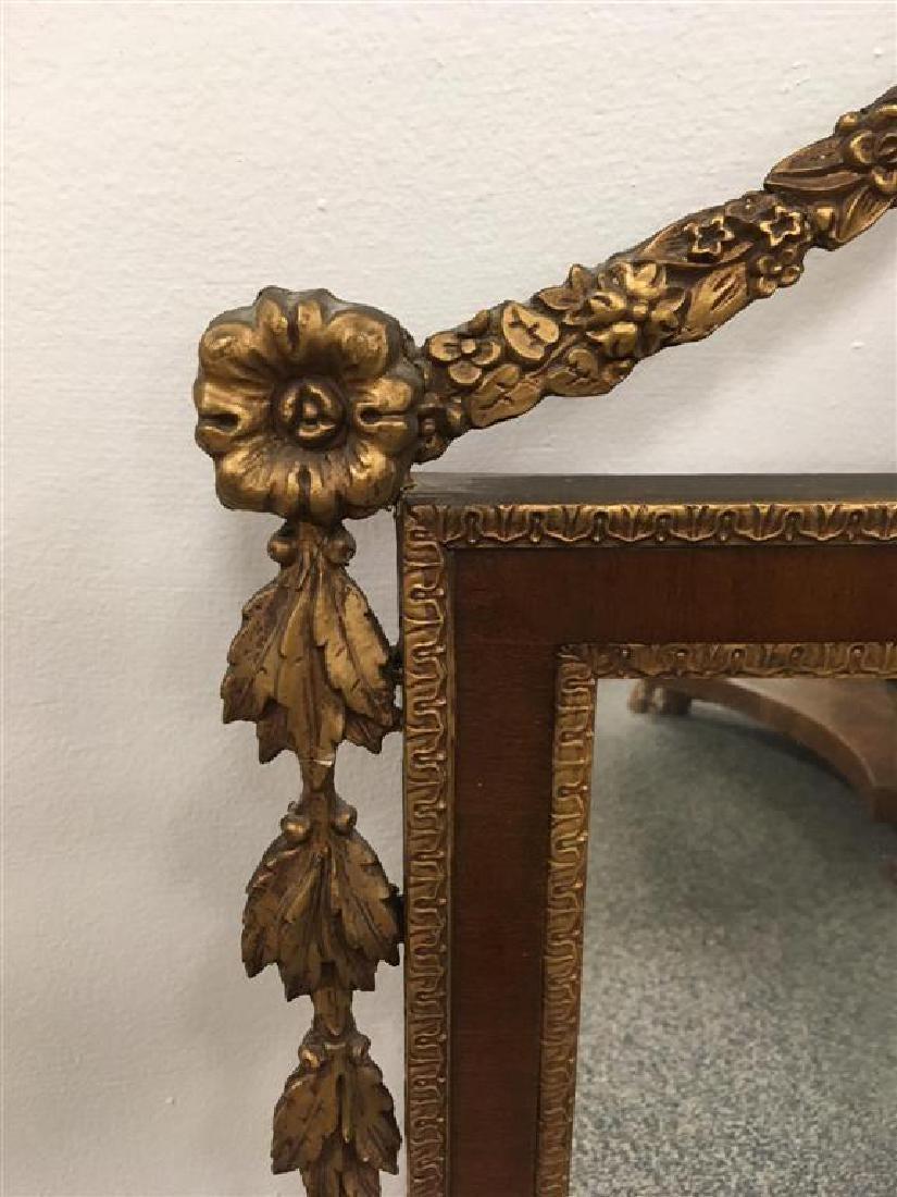 Trumeau- oder Kaminsims-Spiegel im neoklassischen Stil aus vergoldetem Holz und Mahagoni mit Ornamenten (Neoklassisch) im Angebot