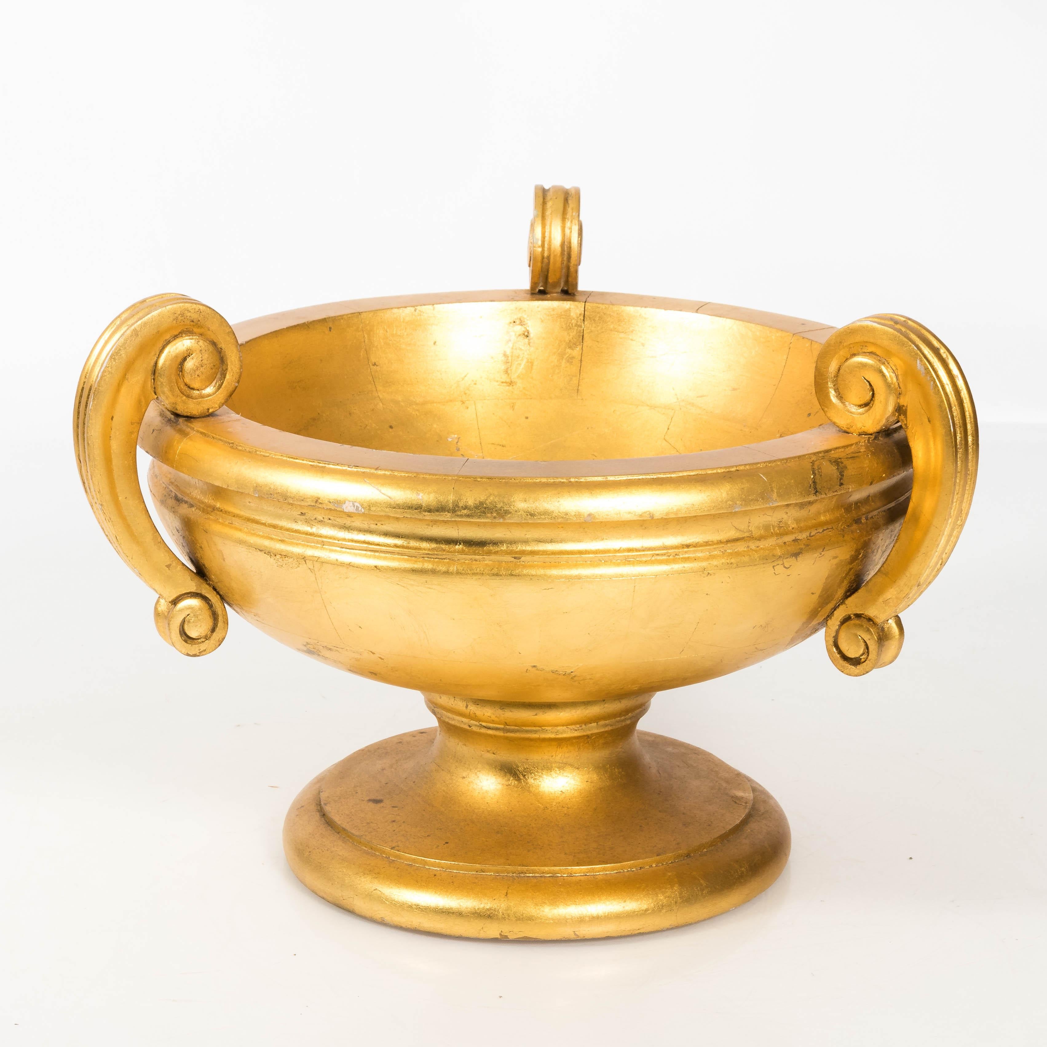 Neoclassical Revival Neoclassical Style Gilt Wooden Bowl For Sale
