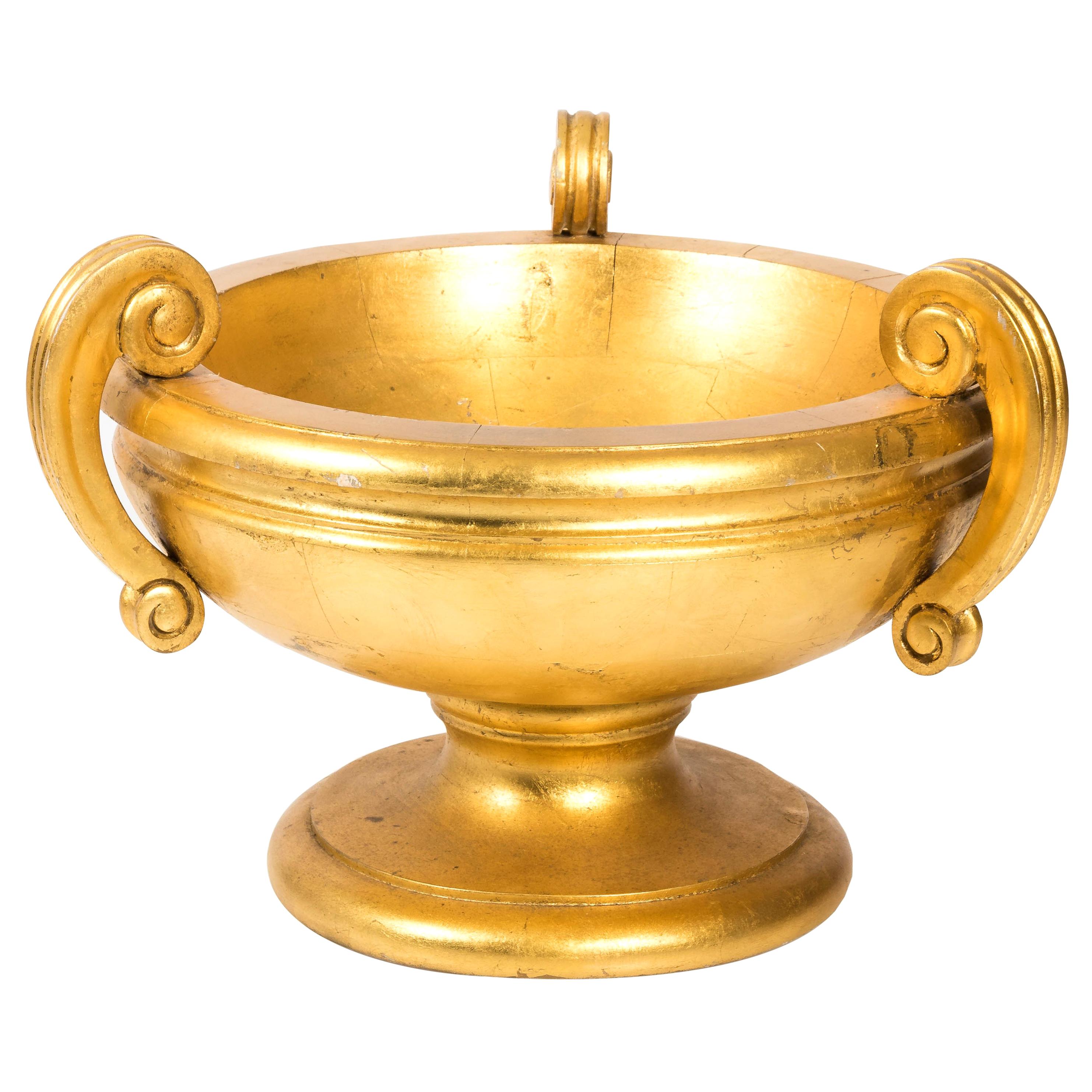 Neoclassical Style Gilt Wooden Bowl For Sale