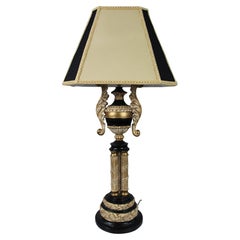 Neoclassical Style Giltwood and Ebonised Table Lamp