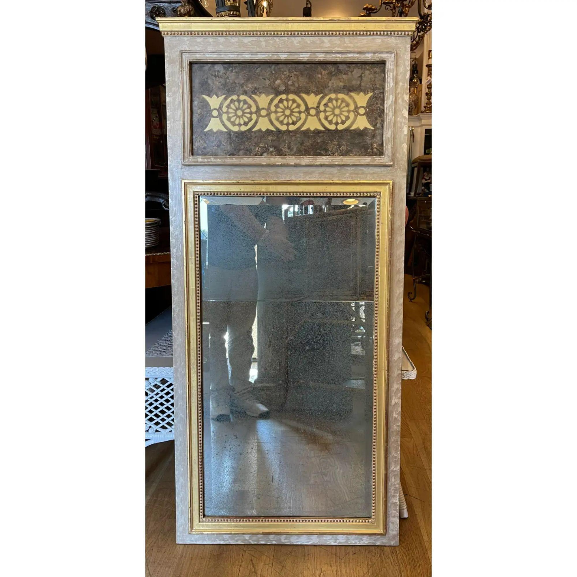 20th Century Neoclassical Style Giltwood Trumeau Mirror, 1990s For Sale