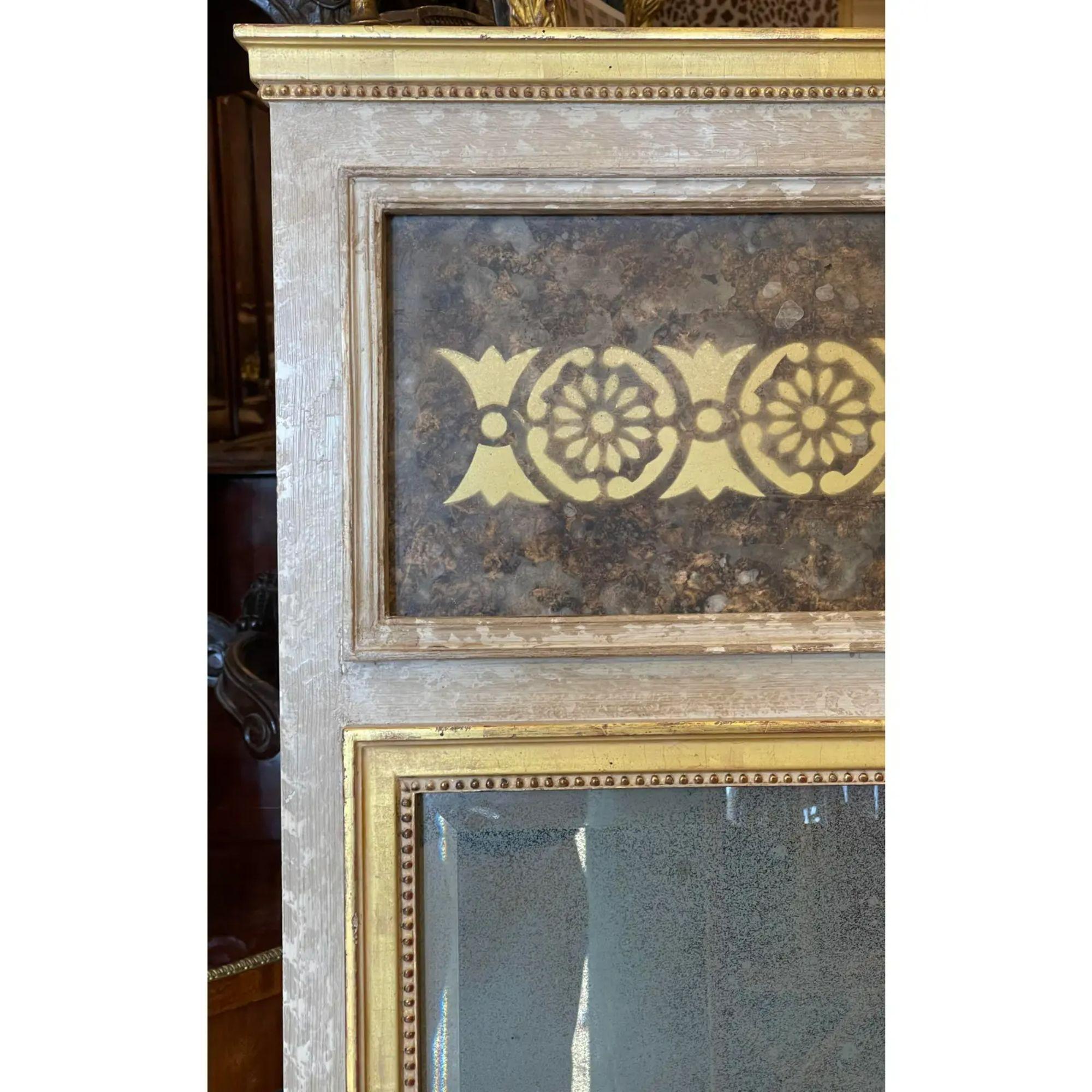 Miroir Trumeau en bois doré de style néoclassique, années 1990 en vente 2