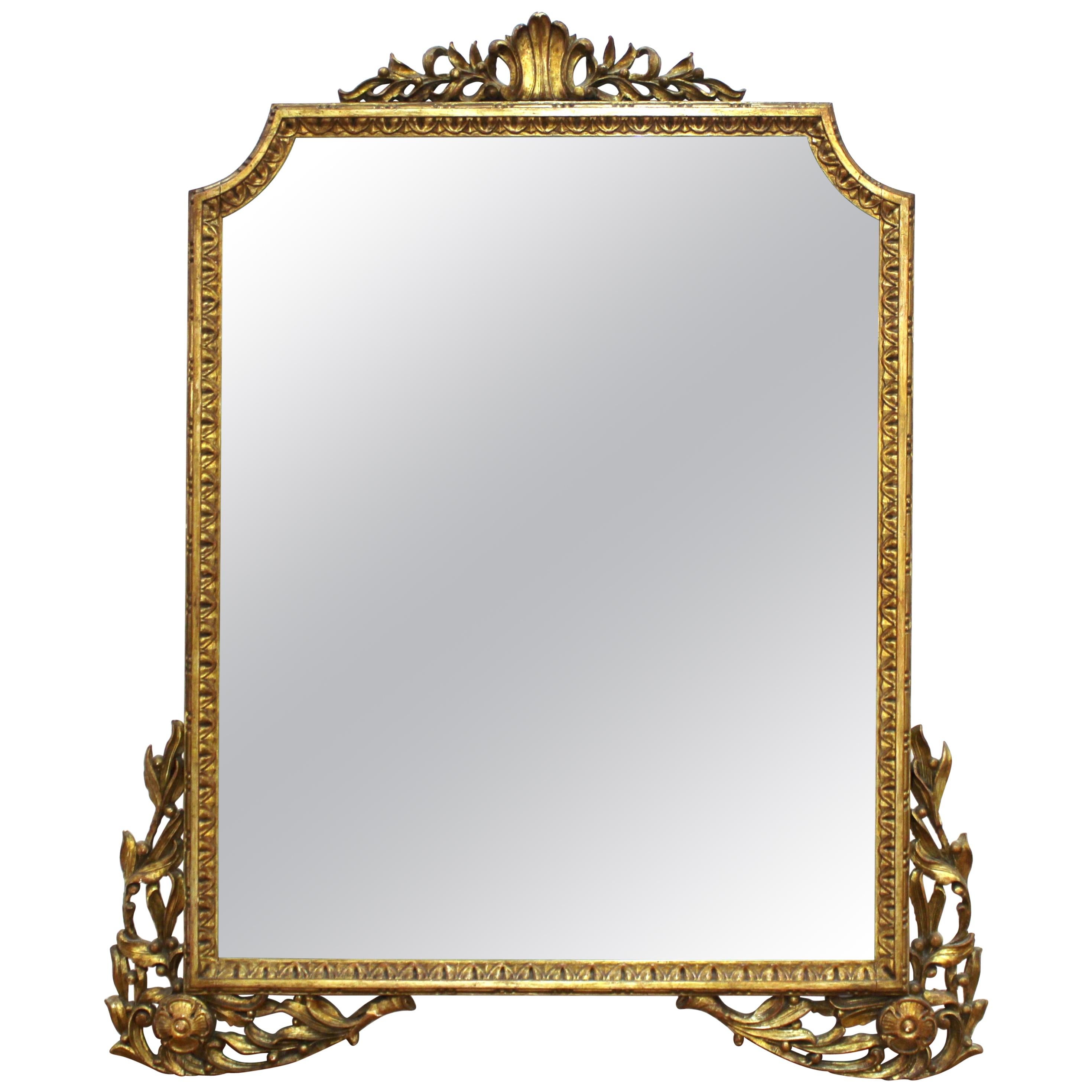 Neoclassical Style Giltwood Wall Mirror For Sale