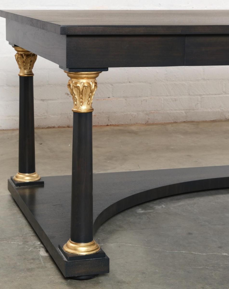Neoclassical Style Gitwood & Ebonized Walnut Desk, Modern In Good Condition For Sale In LOS ANGELES, CA