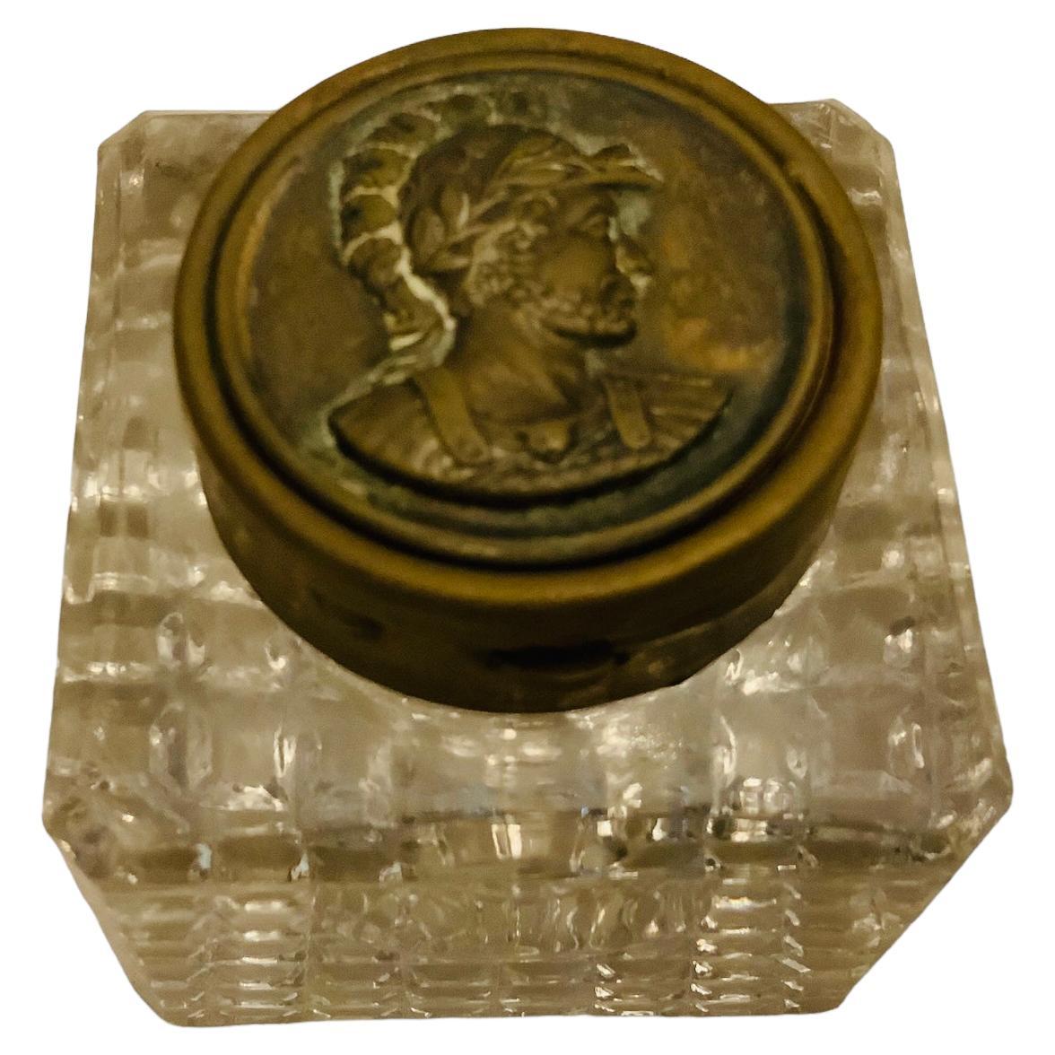 Neoclassical Style Glass Inkwell Bottle