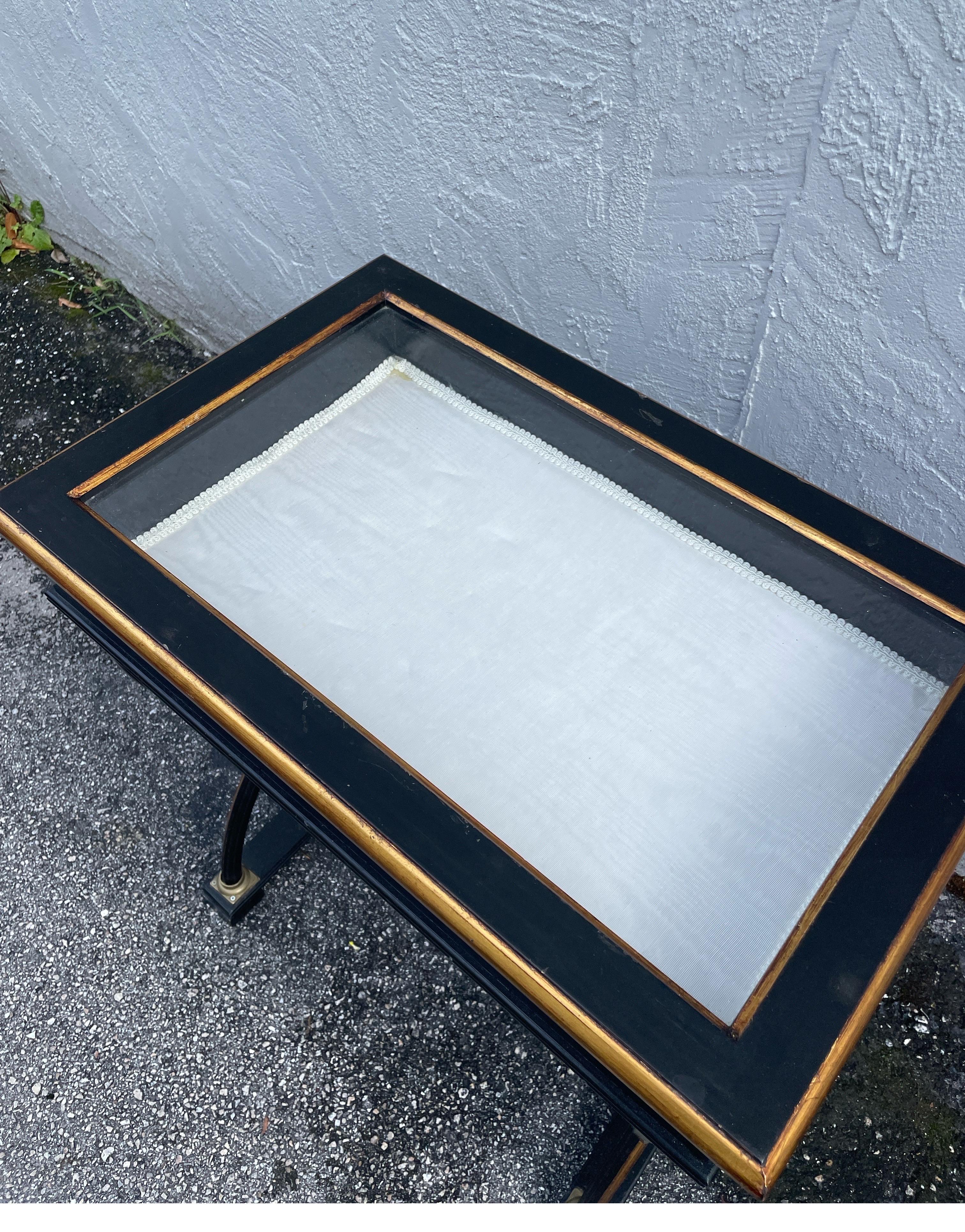 Neoclassical Style Glass Top Display Table In Good Condition For Sale In West Palm Beach, FL