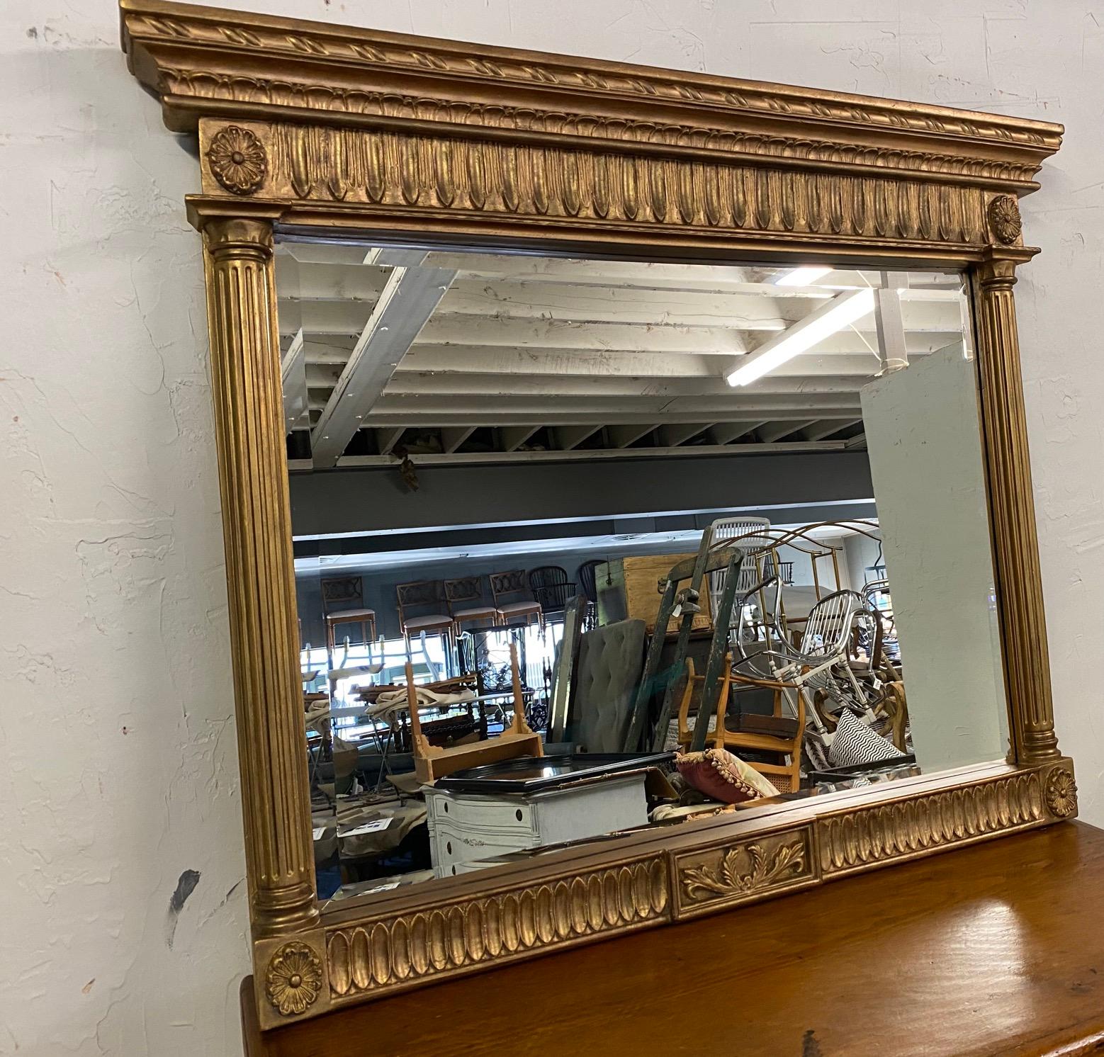 Neoclassical Style Gold Gilt Carved Wood Frame Mirror 2