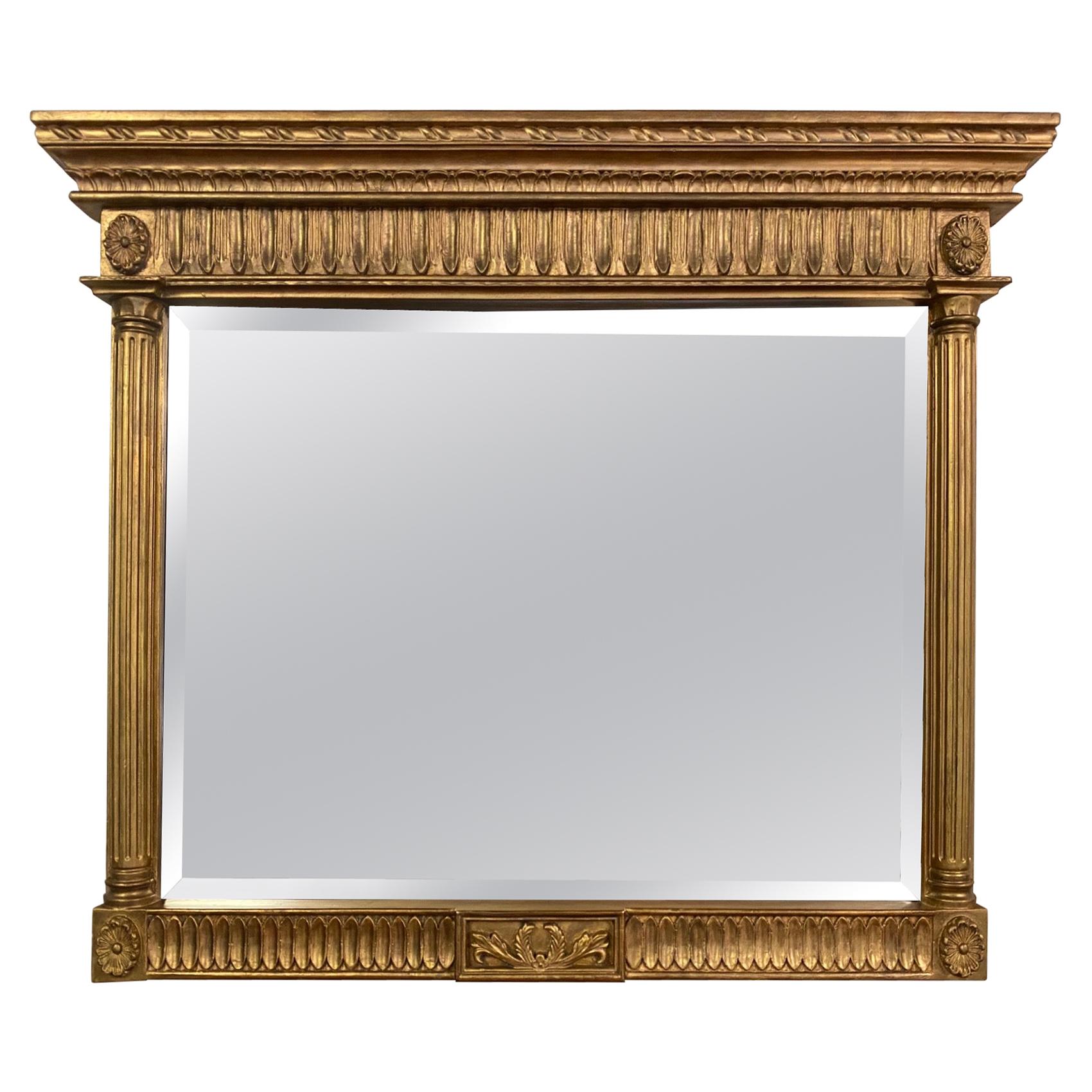 Neoclassical Style Gold Gilt Carved Wood Frame Mirror