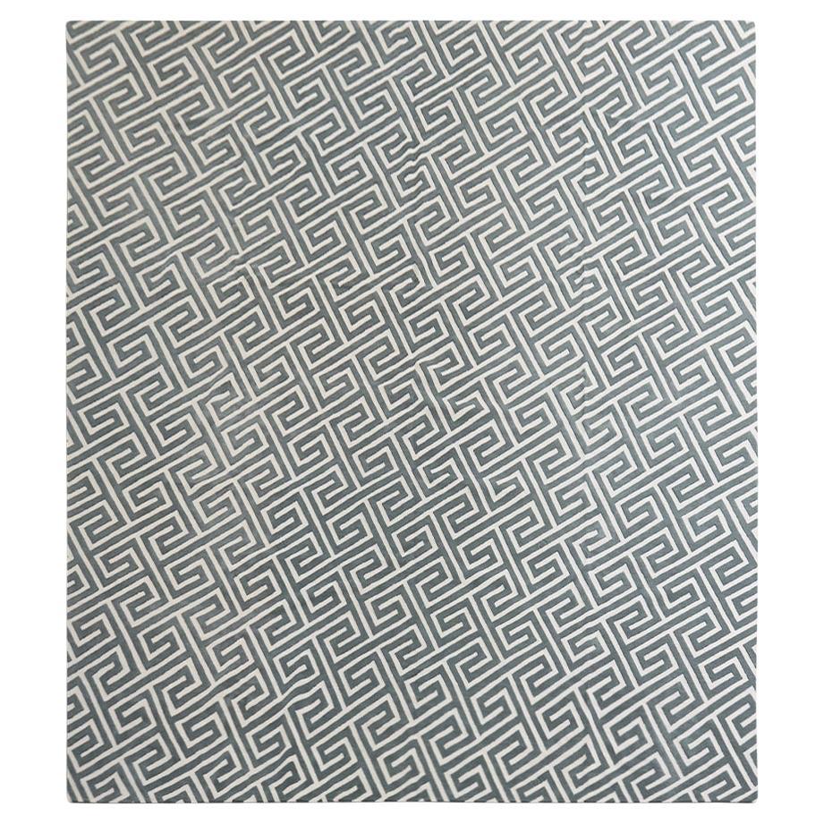 Neoclassical Style Greek Key Slate Rug by the Rug Company For Sale