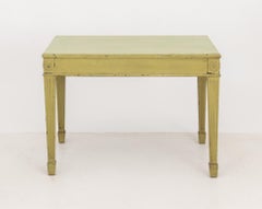 Table console de style néoclassique peinte en vert